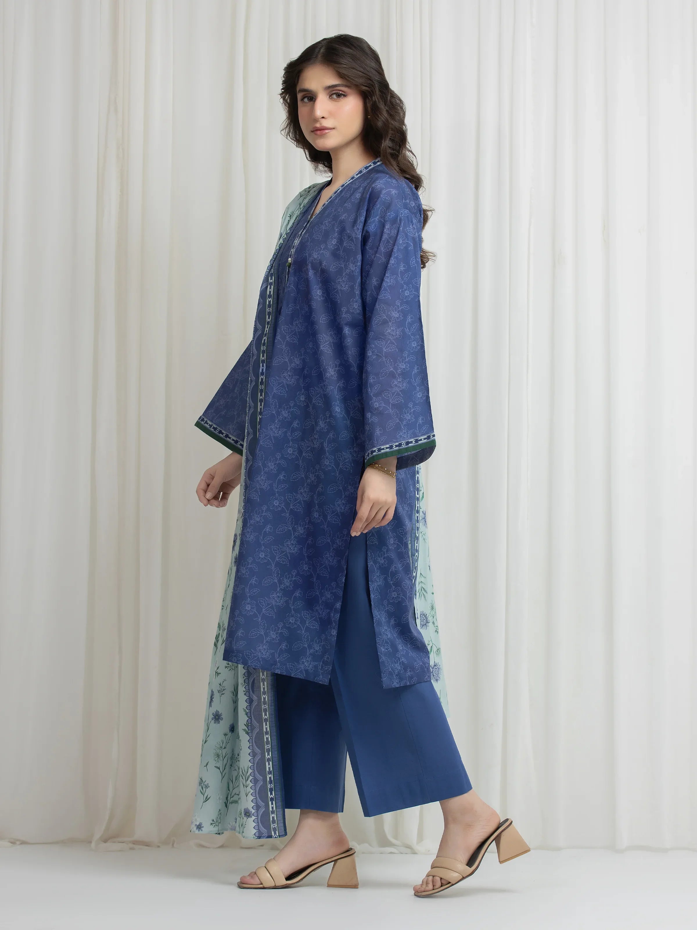 URB Printed Lawn Suit (Blue)