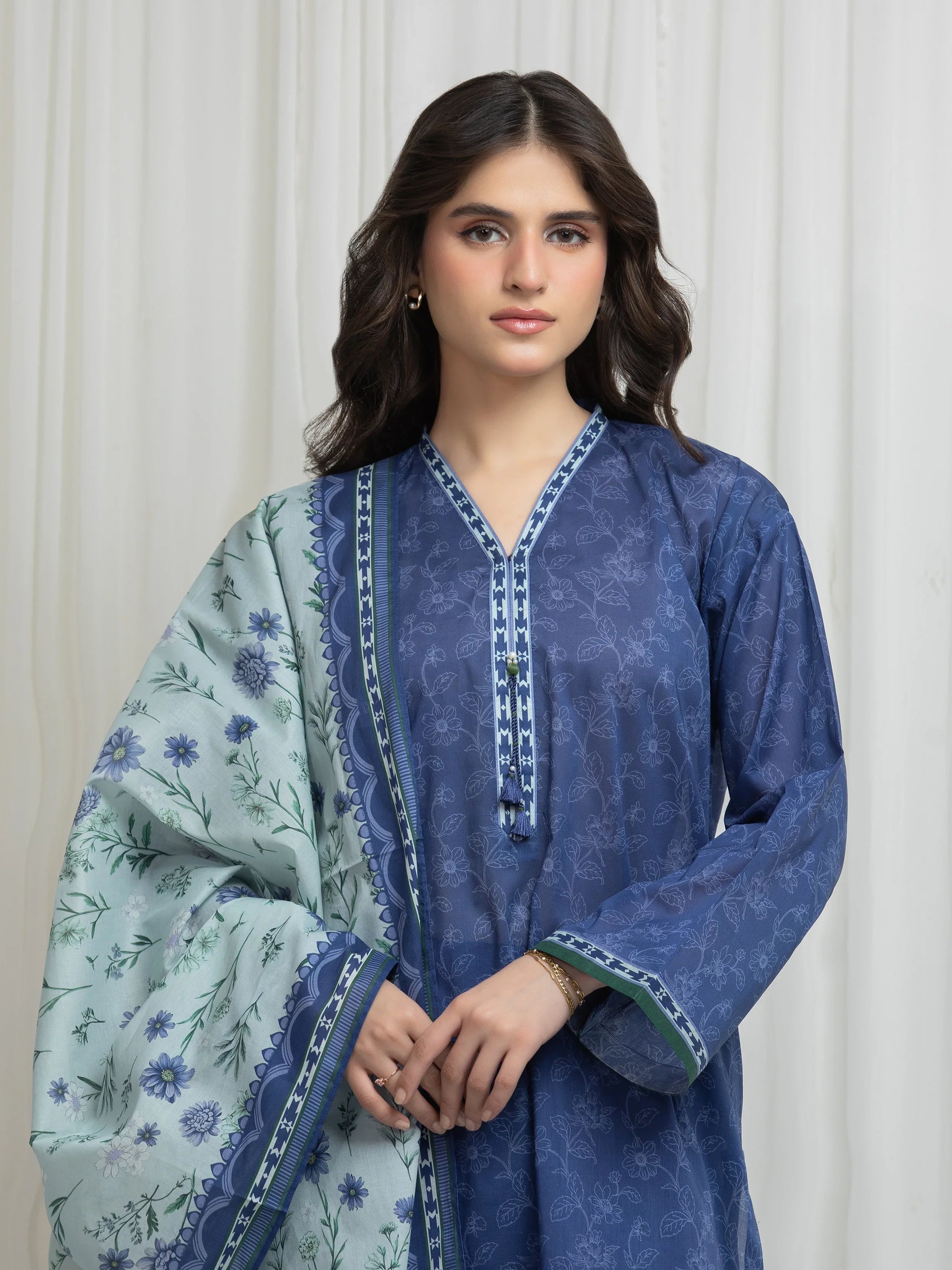 URB Printed Lawn Suit (Blue)