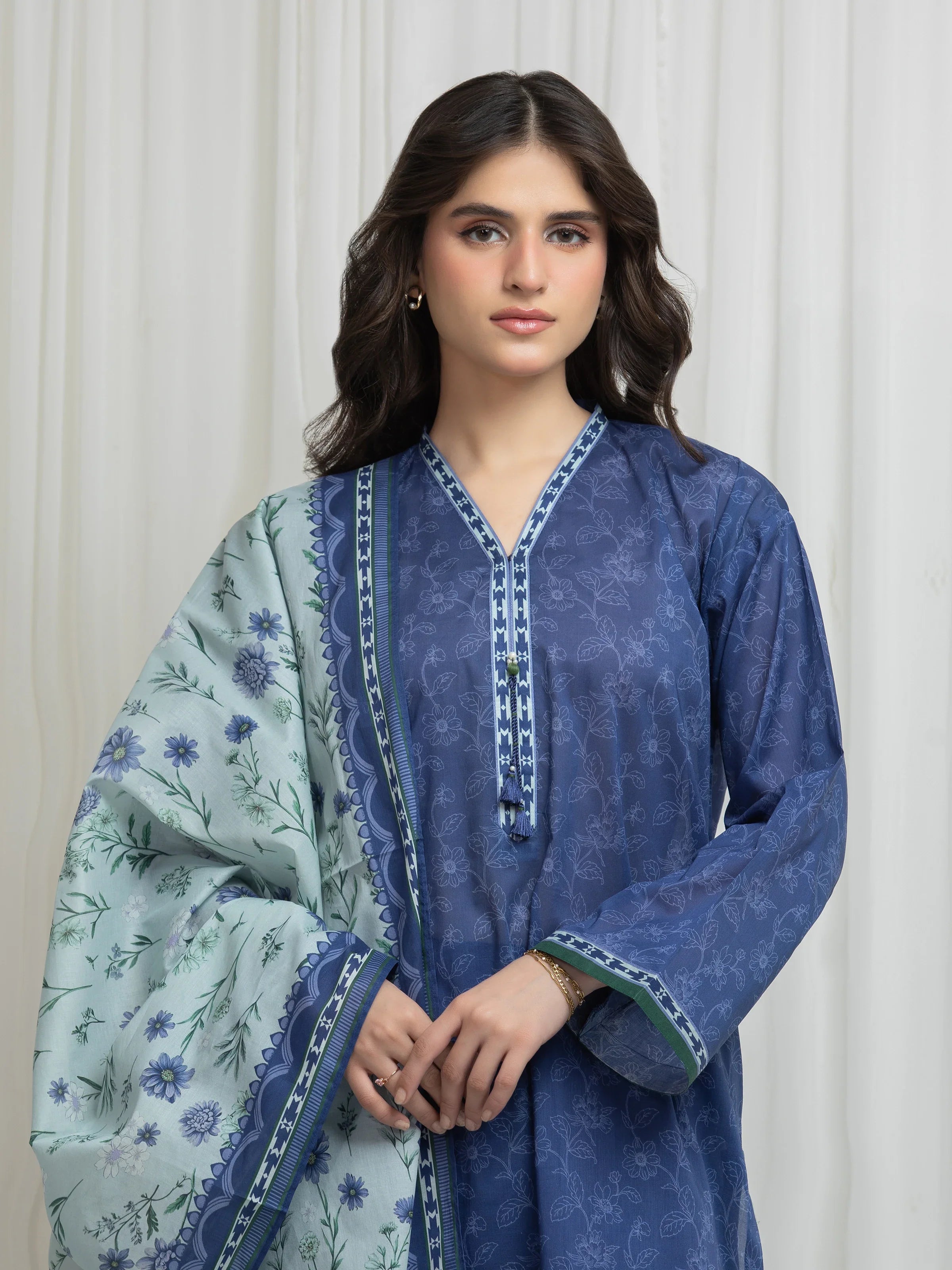 URB Printed Lawn Suit (Blue)