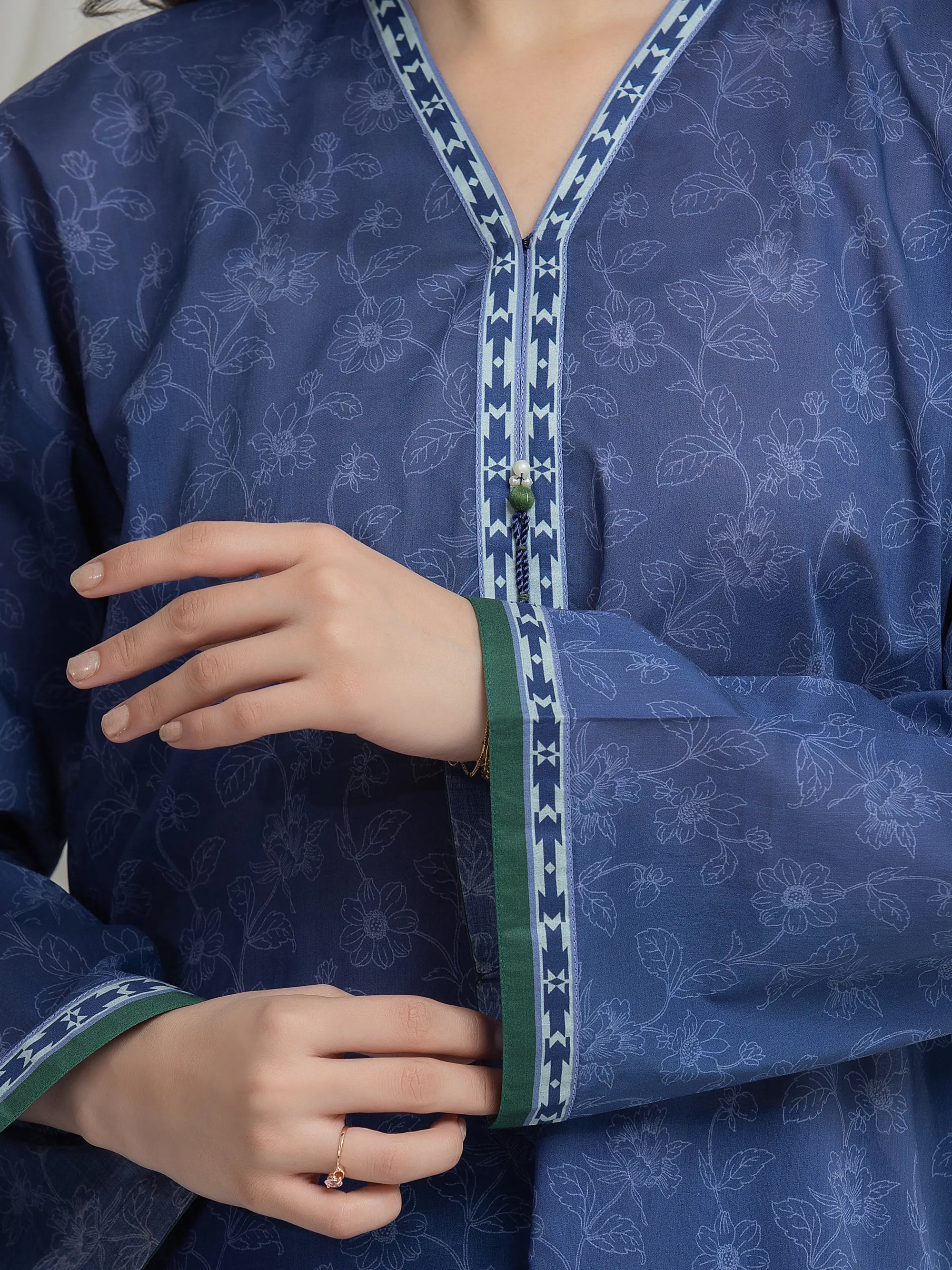 URB Printed Lawn Suit (Blue)
