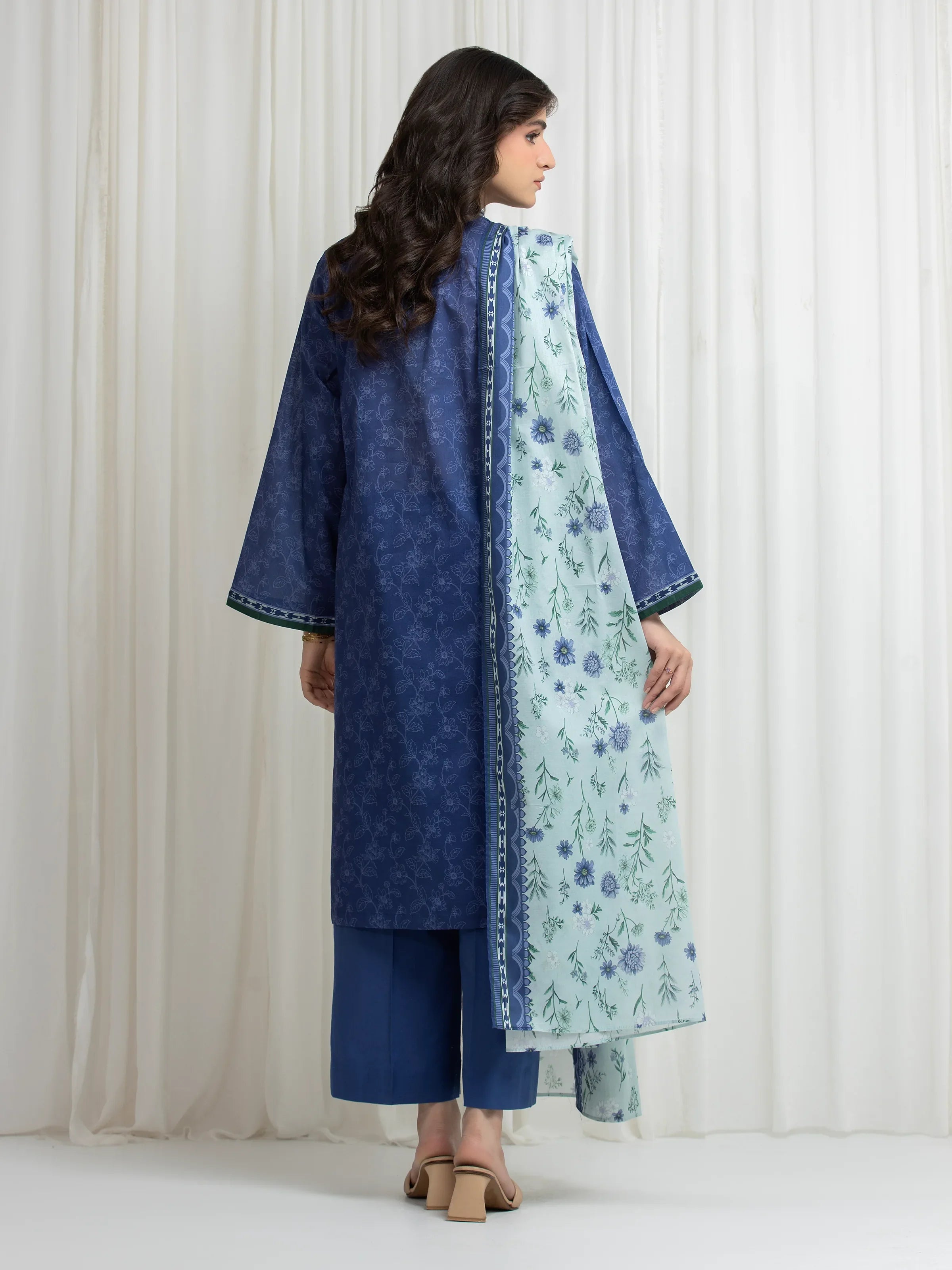 URB Printed Lawn Suit (Blue)