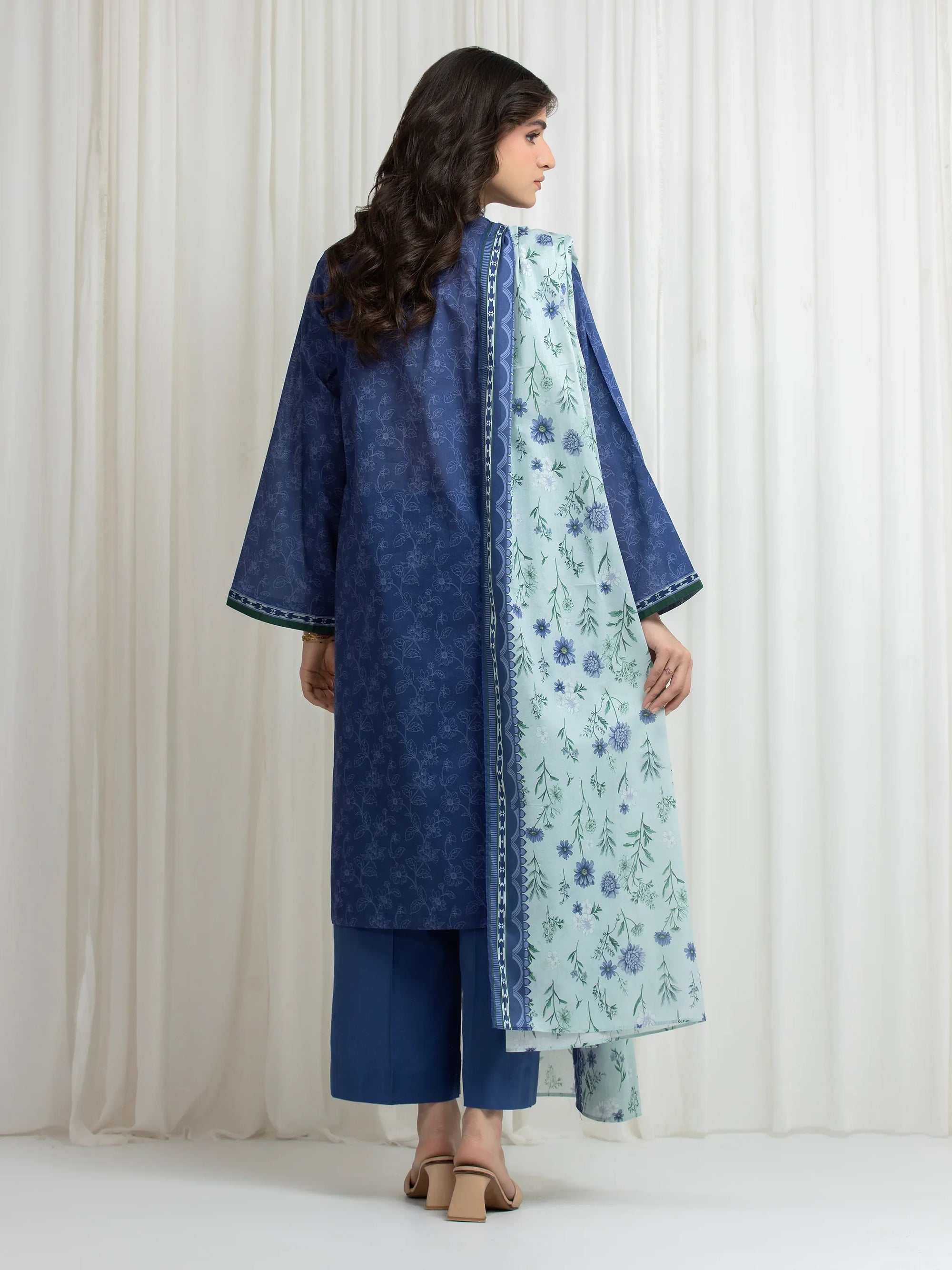 URB Printed Lawn Suit (Blue)