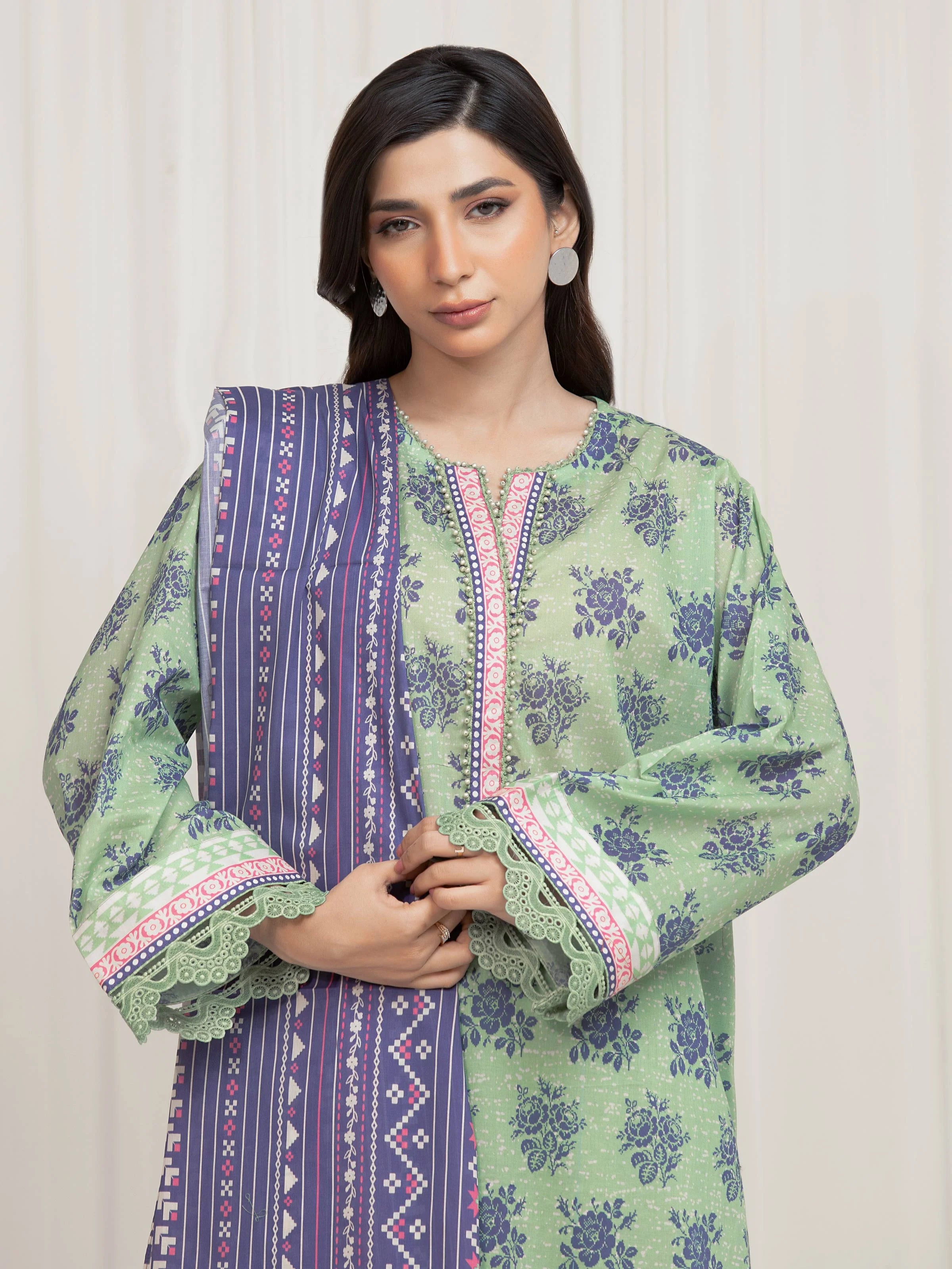 URB Unstitched Printed Lawn Suit