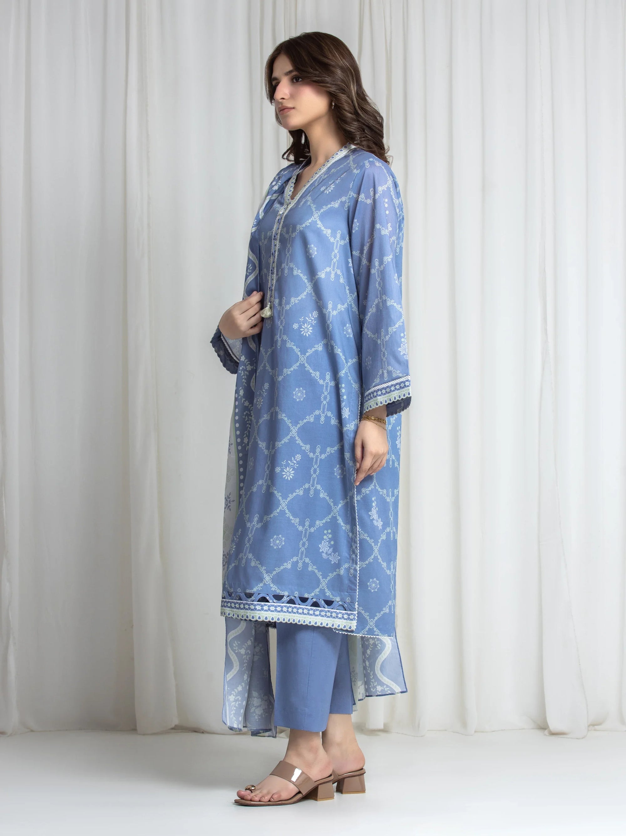 URB Printed Lawn Suit (Purple)
