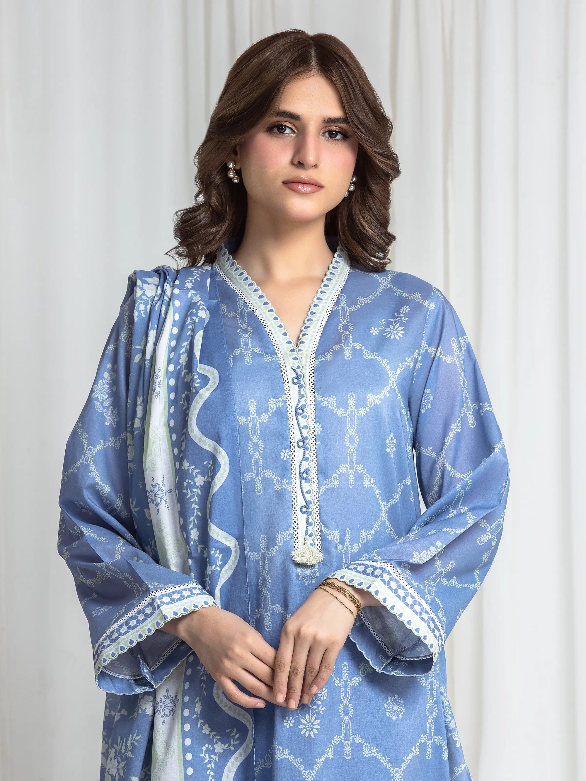 URB Printed Lawn Suit (Purple)