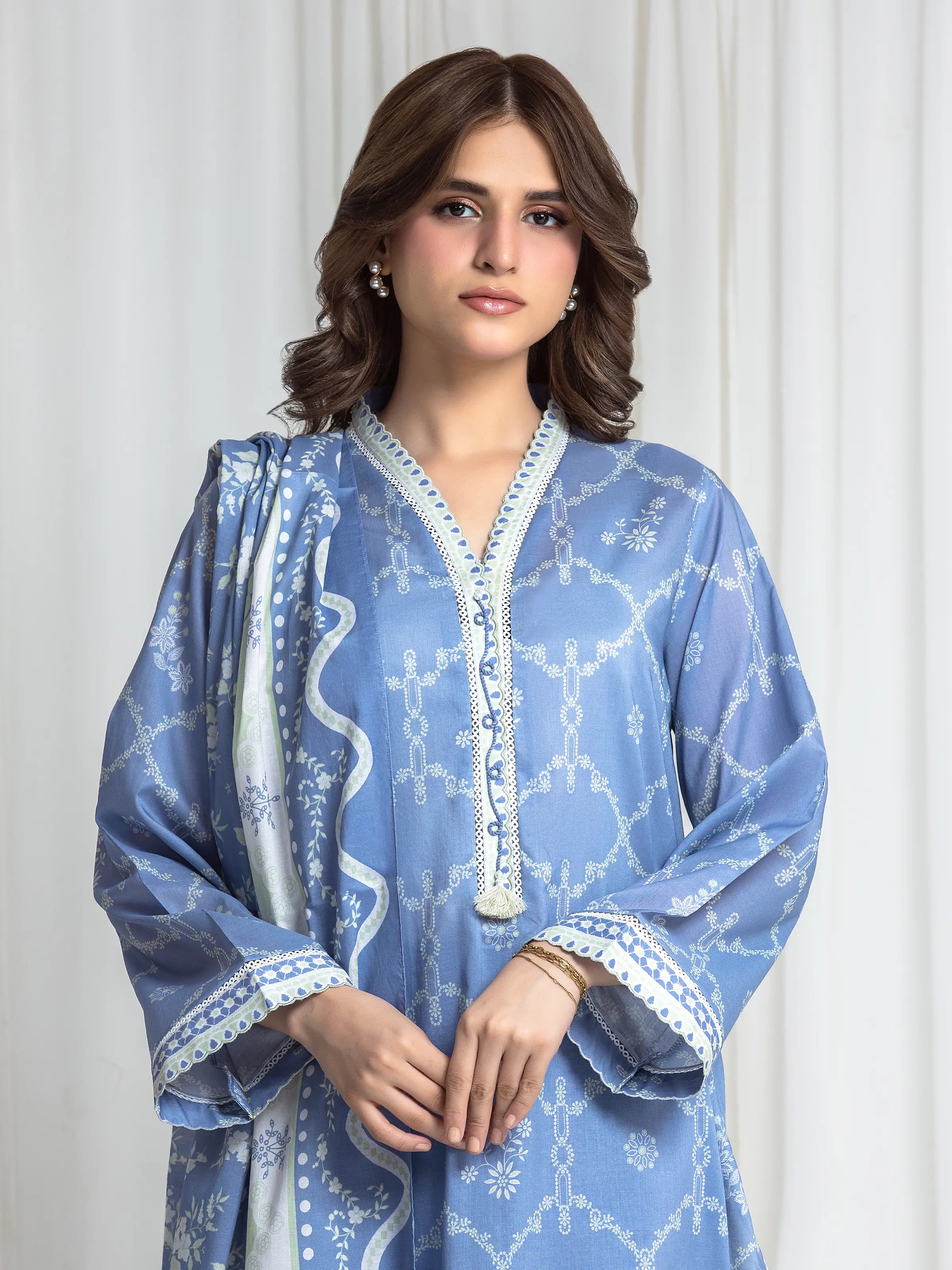 URB Printed Lawn Suit (Purple)