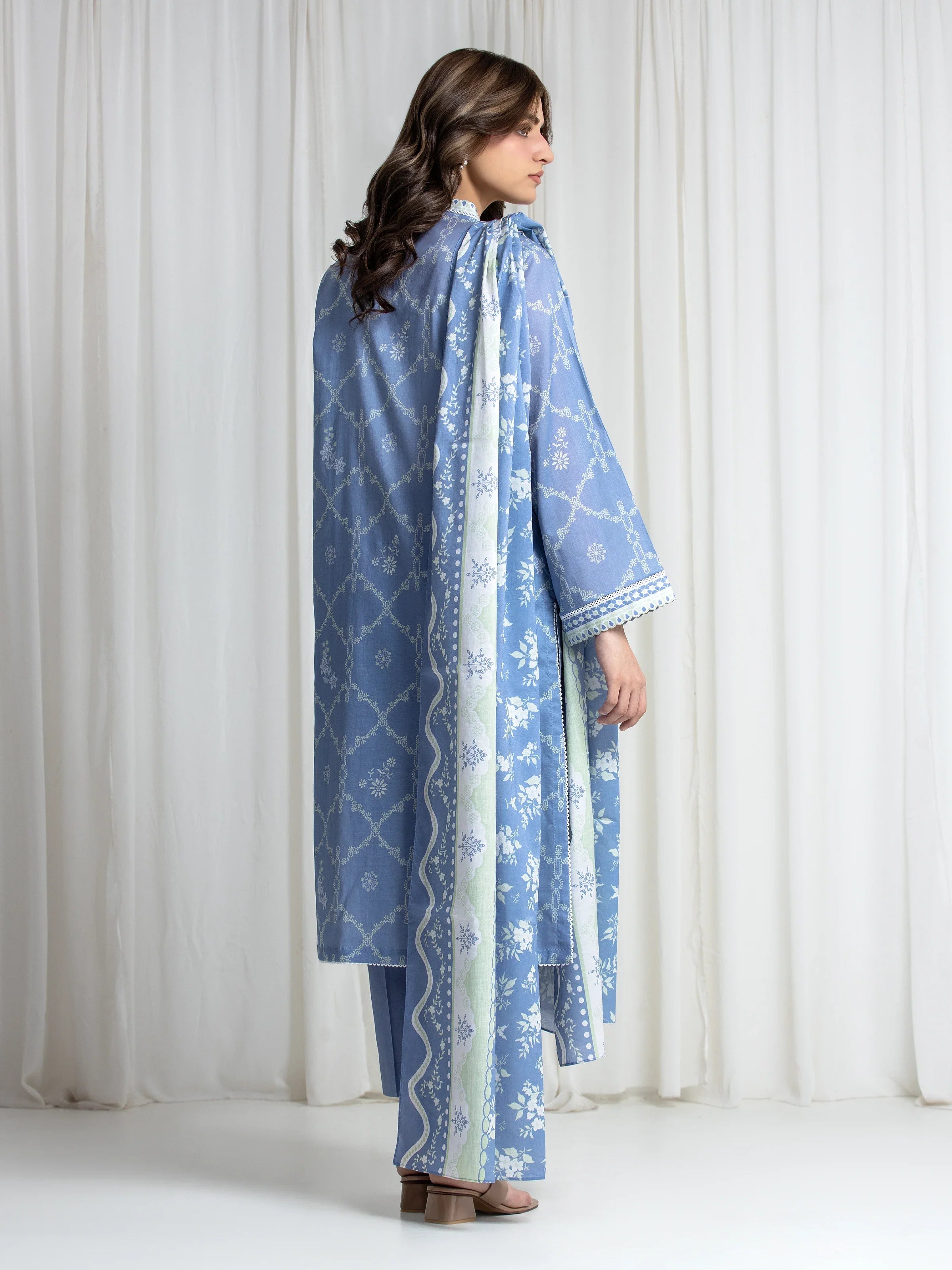 URB Printed Lawn Suit (Purple)