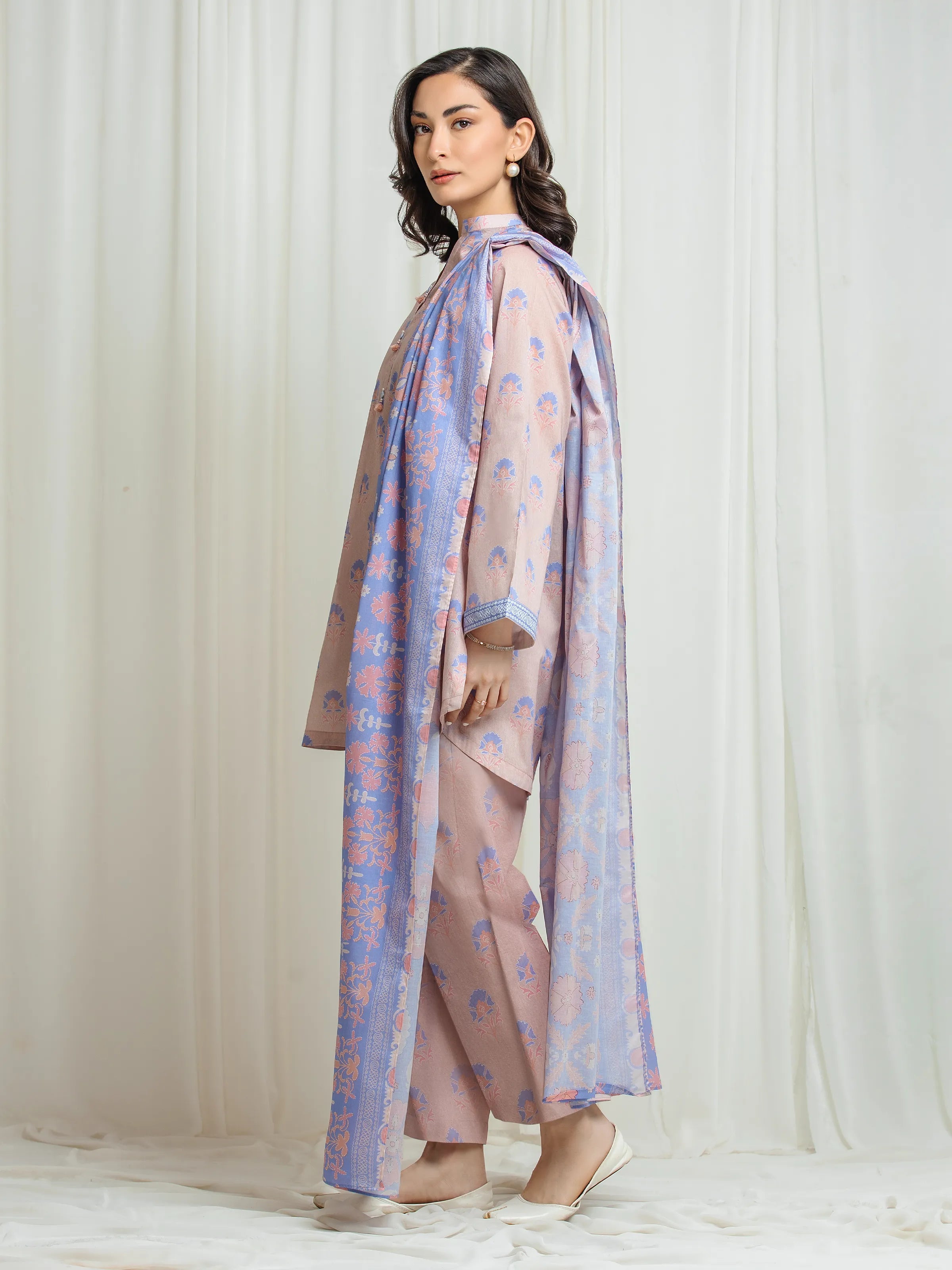 URB Unstitched Printed Lawn Suit