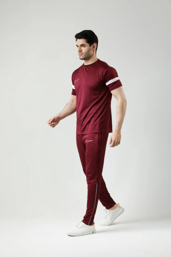 Nik Maroon White Summer Tracksuit