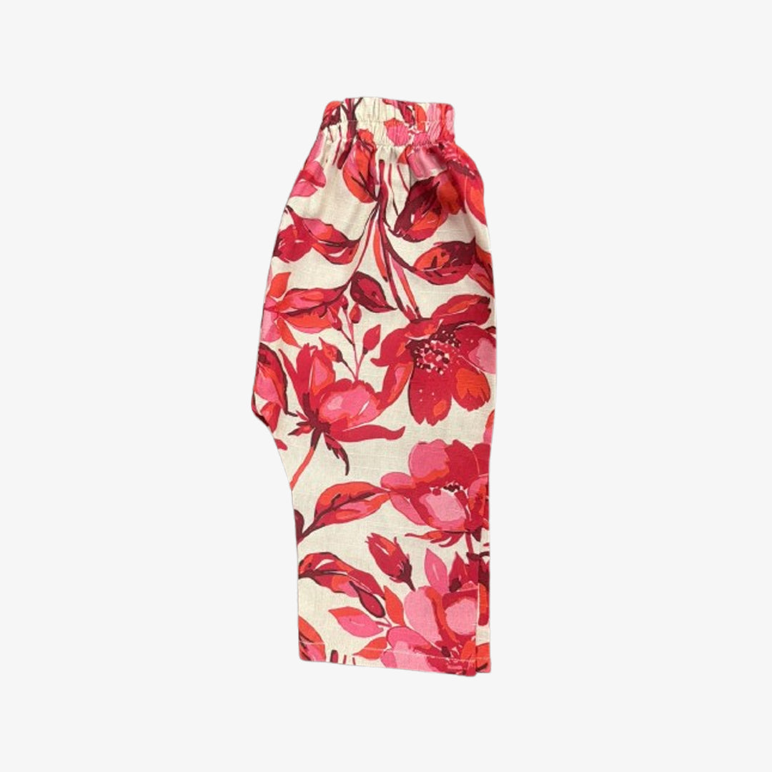 Baby Girls Printed Khaddar Dress with Trouser