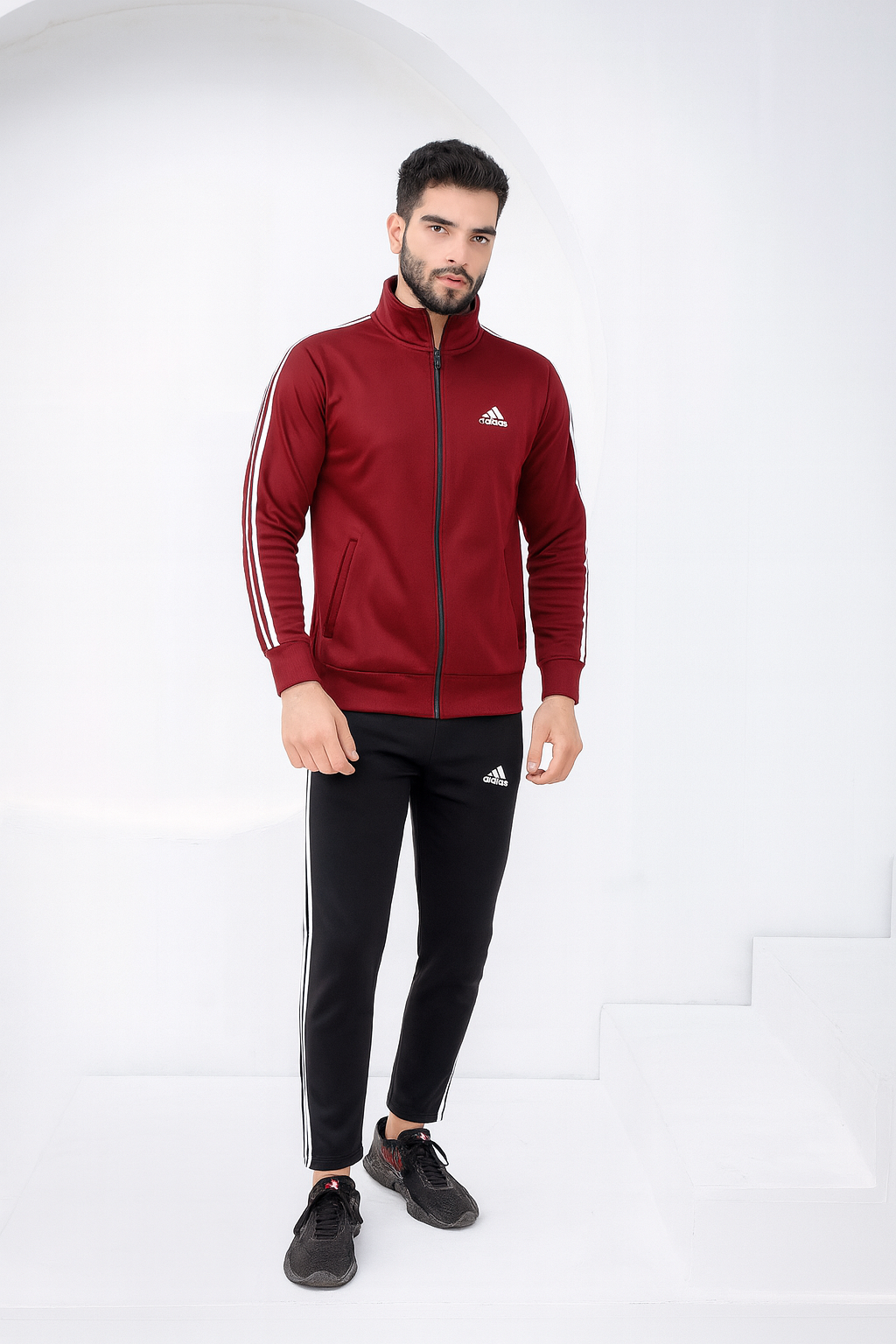 URB Maroon Stipe Winter Tracksuit