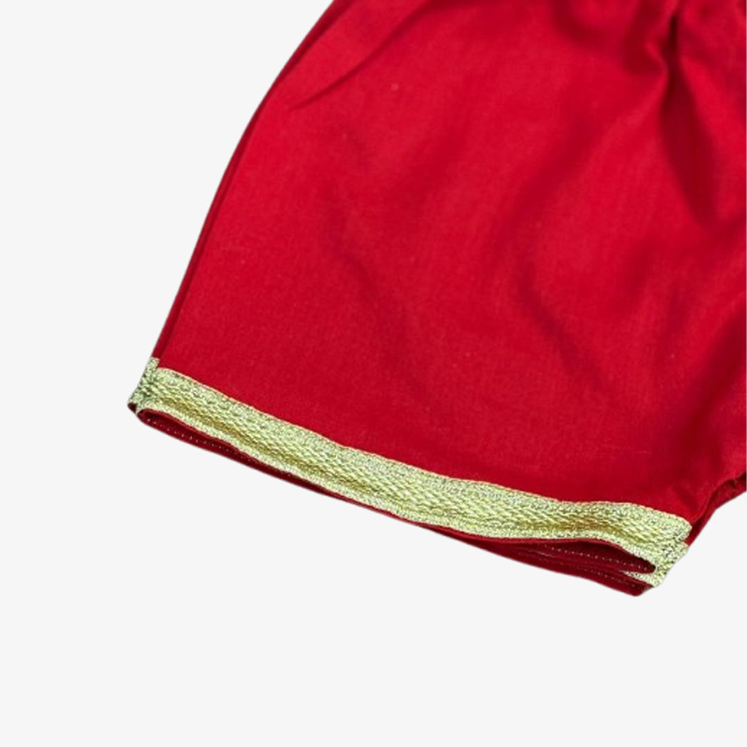 Baby Cotton Red Dress with Pajama