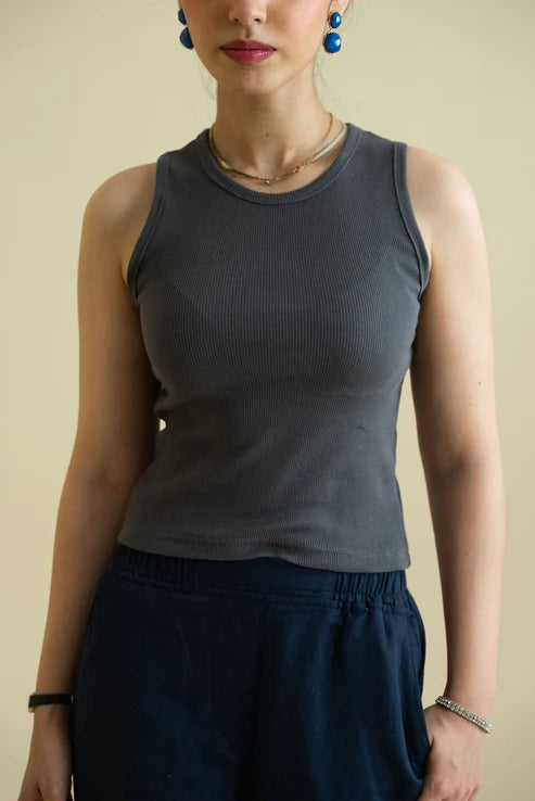 URB Women's Ribbed Vest - Grey