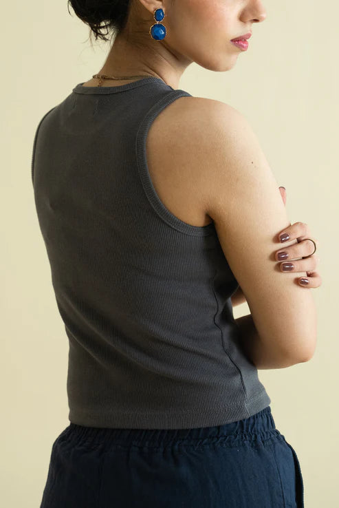 URB Women's Ribbed Vest - Grey