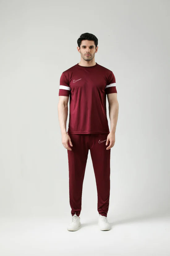 Nik Maroon White Summer Tracksuit