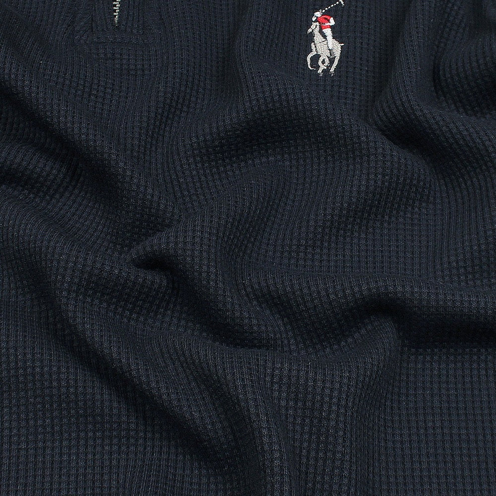 RL Premium Men's Navy Blue Polo Shirt with Multi Zipper Design