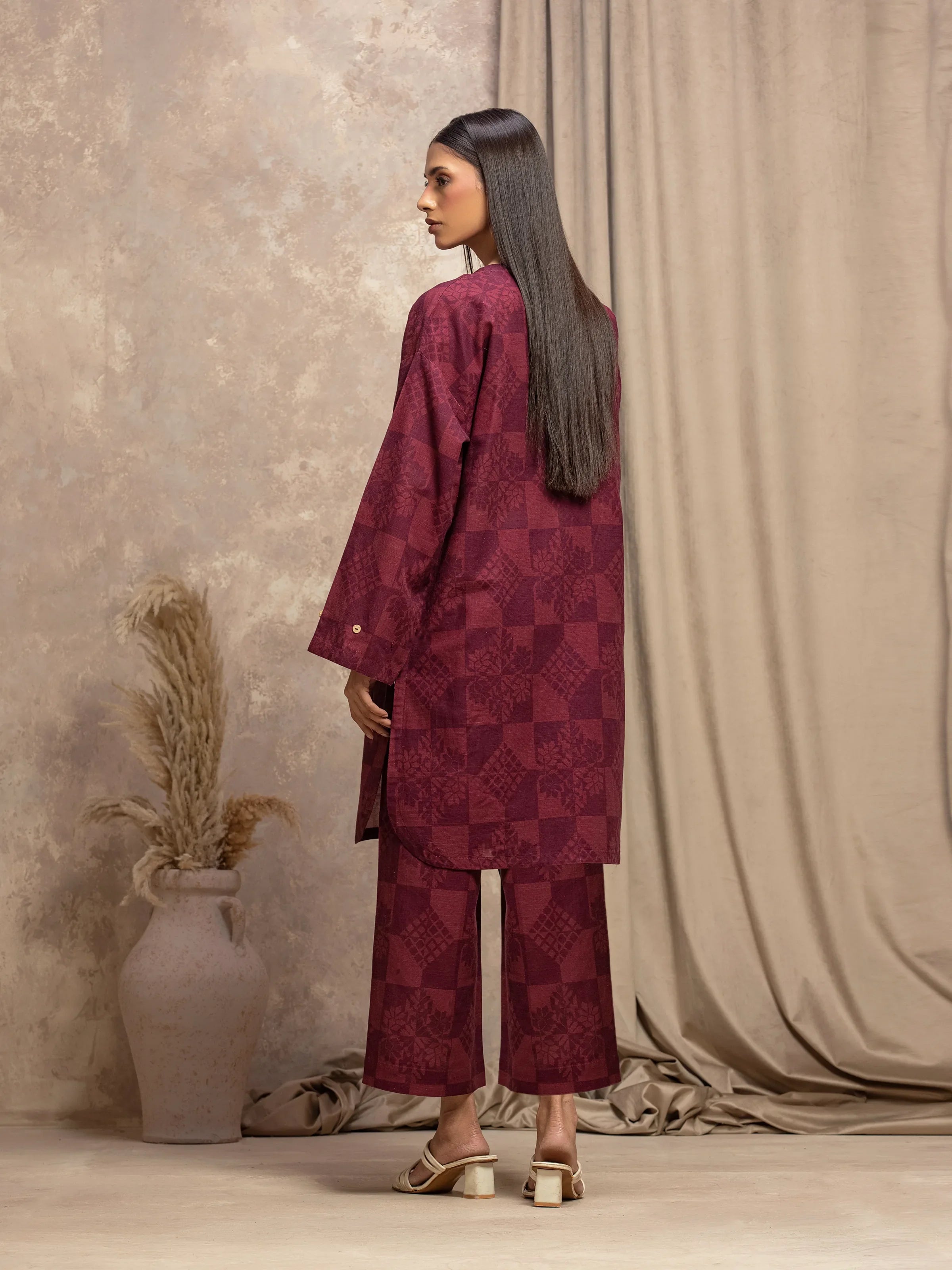 URB Pret 2Pc Printed Khaddar Shirt Trouser