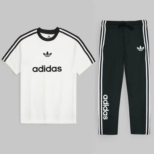 ADIDAS PREMIUM MEN'S STRONIX LYCRA DRI-FIT TRACKSUIT (WHITE&BLACK)