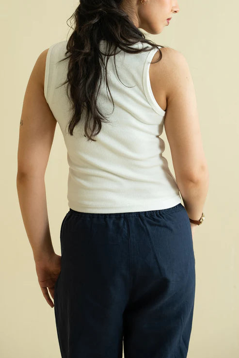 Women's Ribbed Vest - White