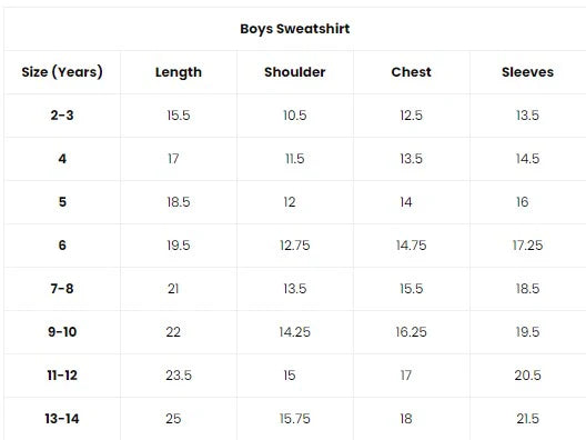 Size chart