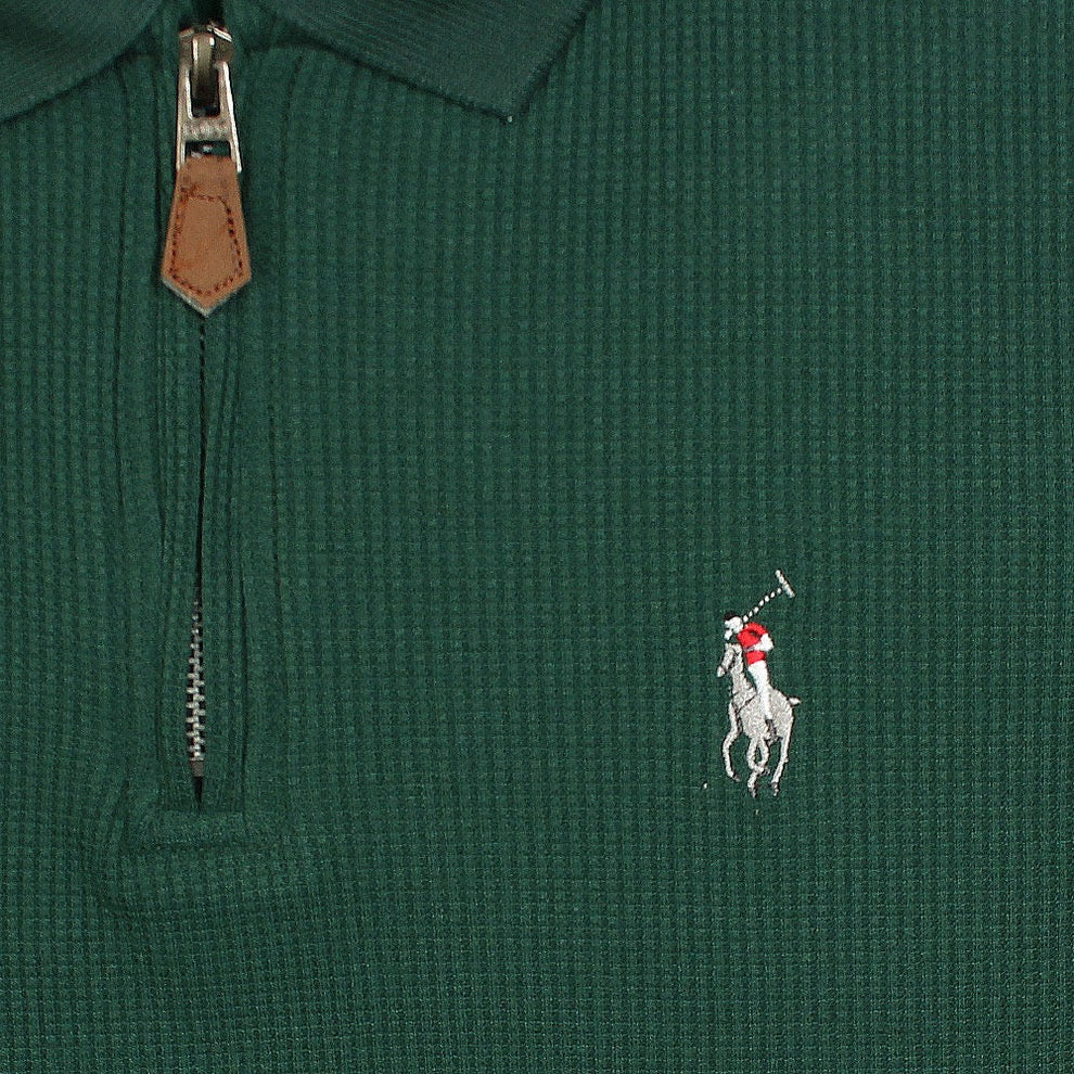 RL Premium Men's Green Polo Shirt with Multi Zipper Design