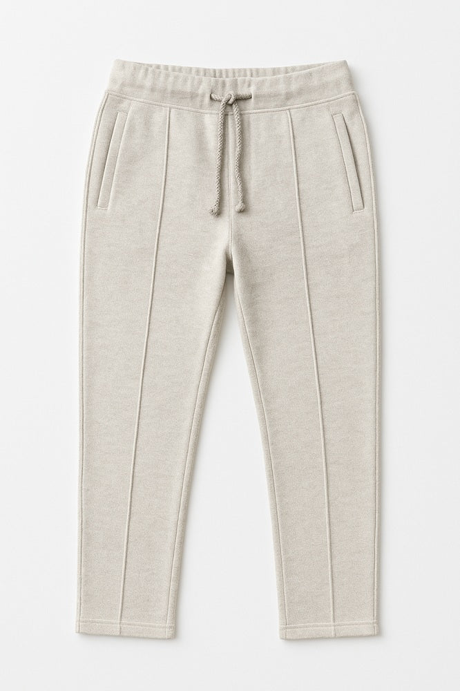 ZARA PREMIUM COTTON FLEECE FRONT PANEL TRACKSUIT (OATMEAL MELANGE)
