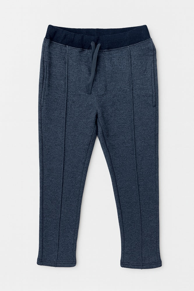 ZARA PREMIUM COTTON FLEECE FRONT PANEL TRACKSUIT (NAVY MELANGE)