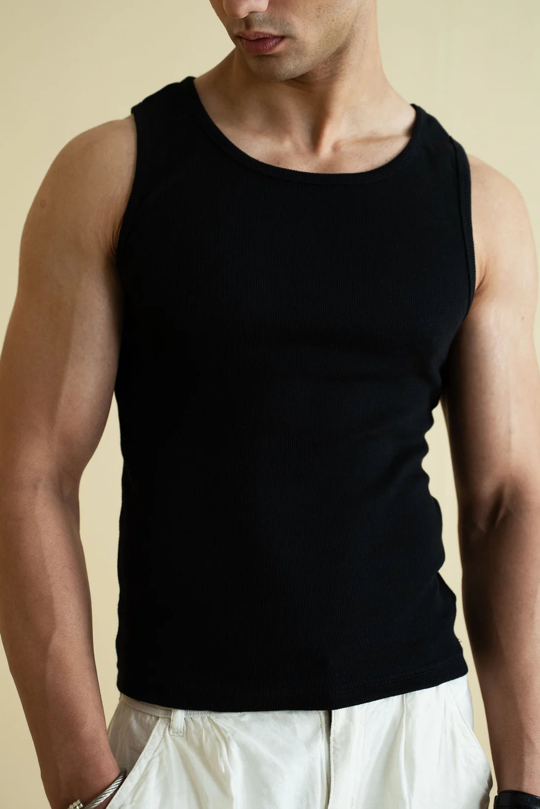 URB Men's Ribbed Vest - Black
