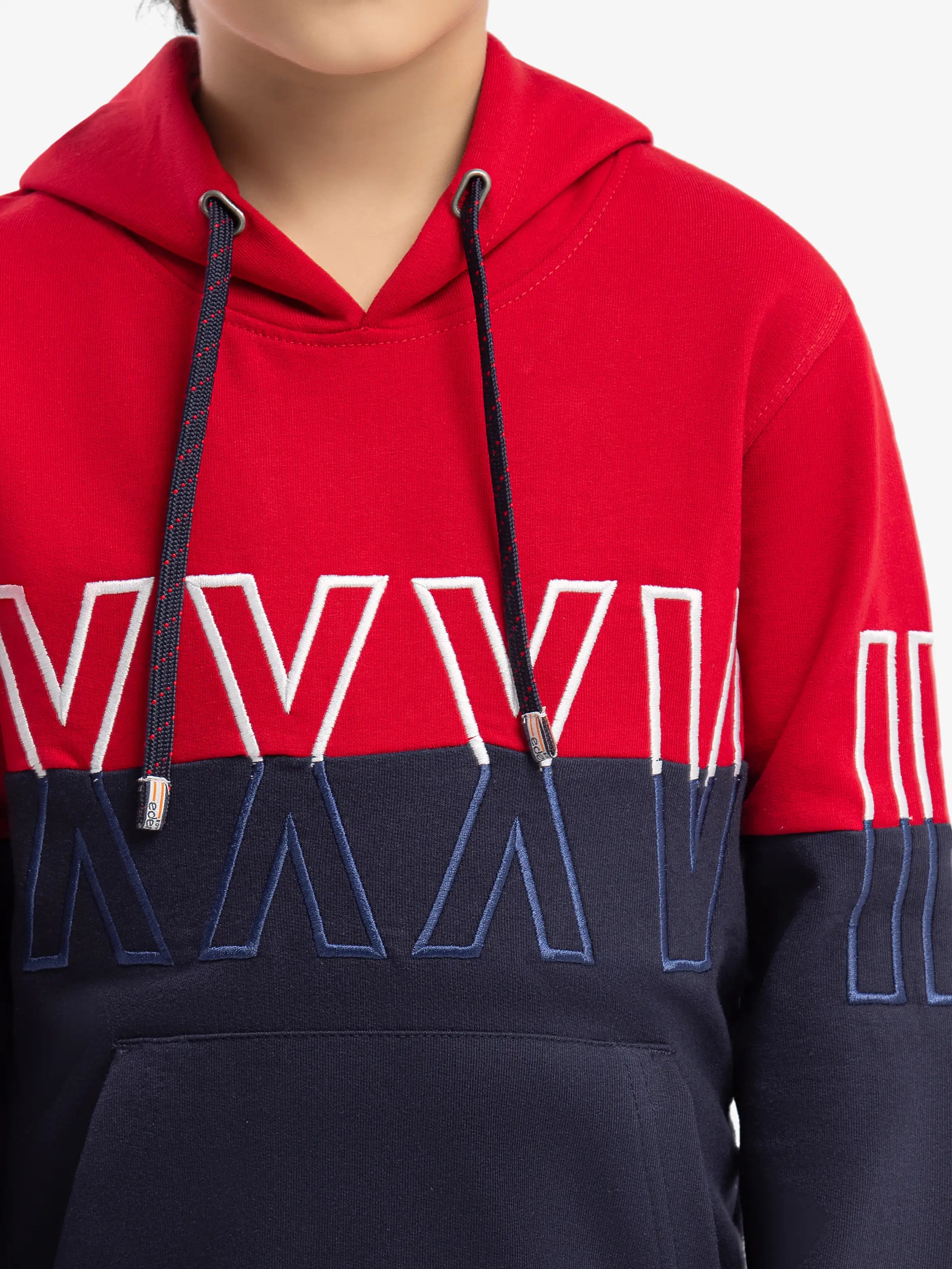 URB Boy's Red & Navy Hoodie