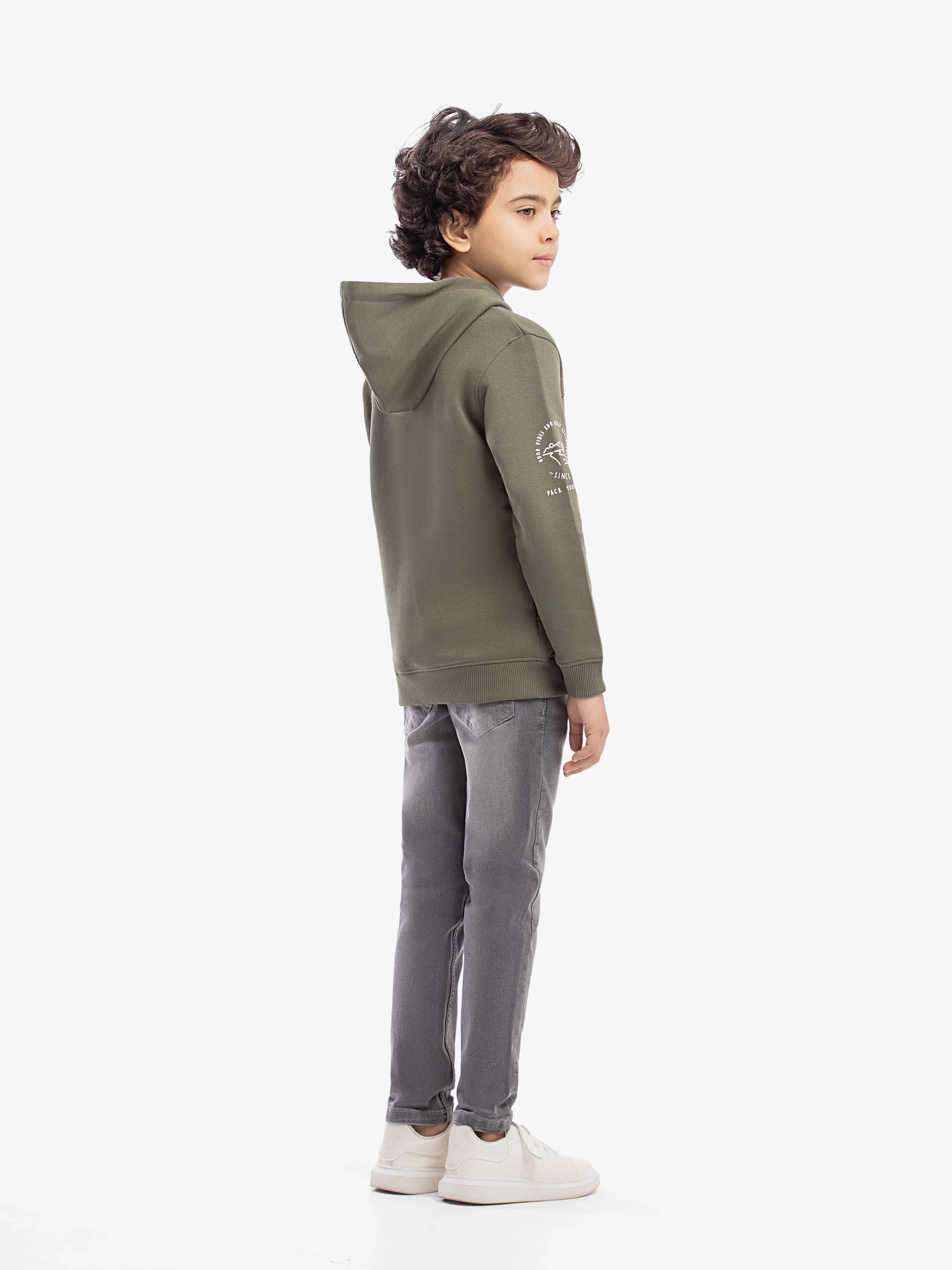 Boy's Dull Olive Hoodie