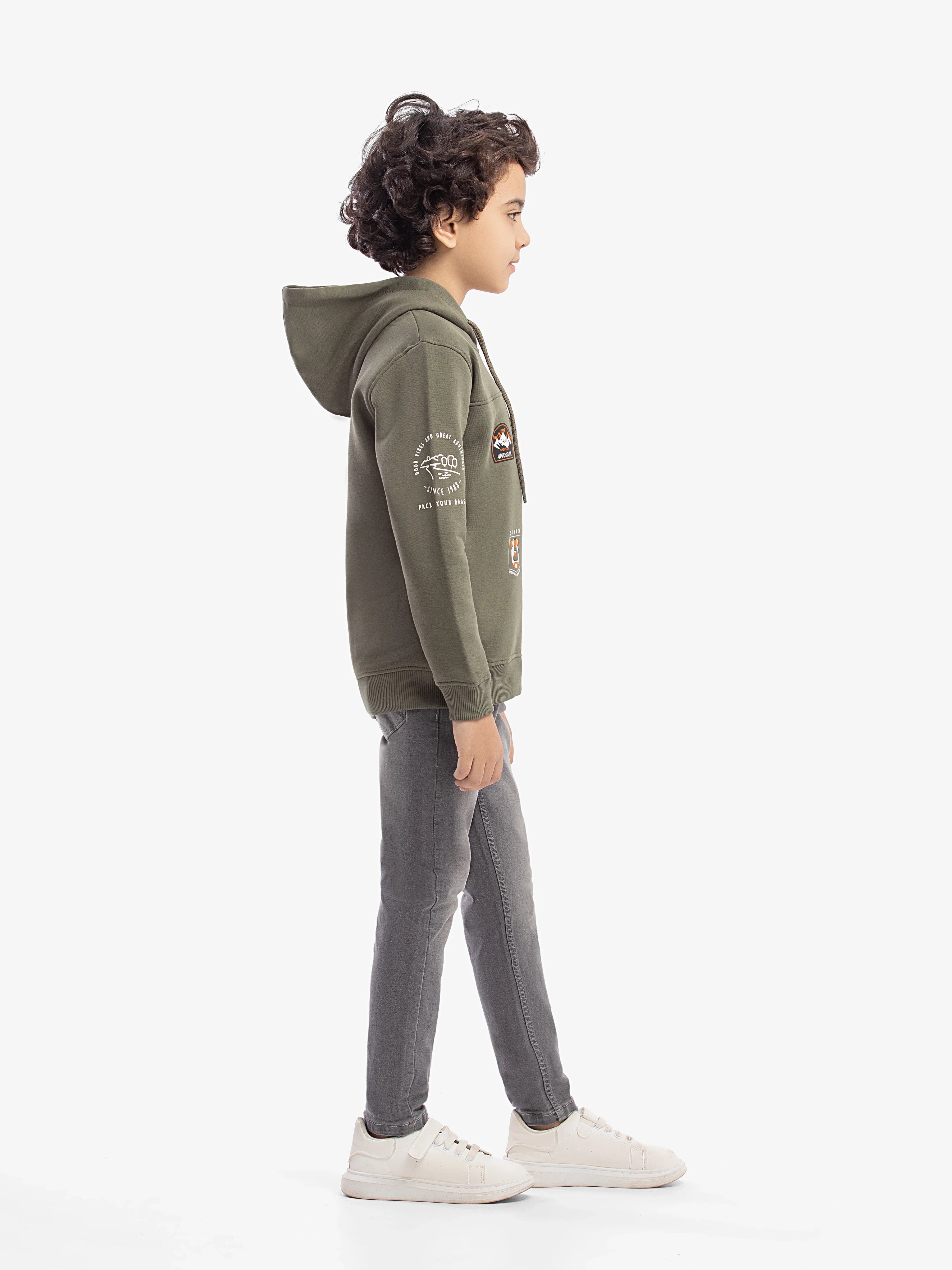 Boy's Dull Olive Hoodie
