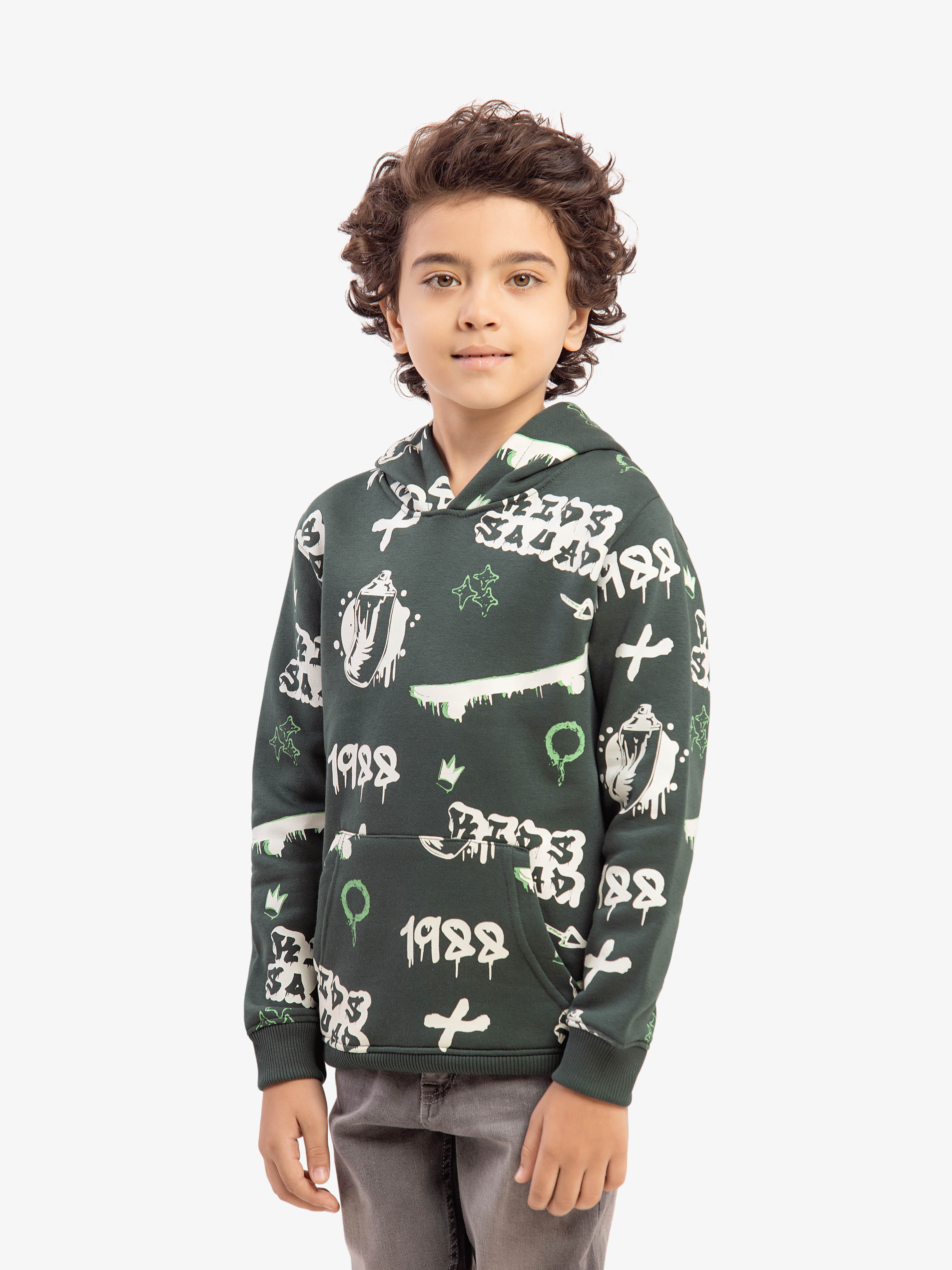 Boy's Dark Green Hoodie