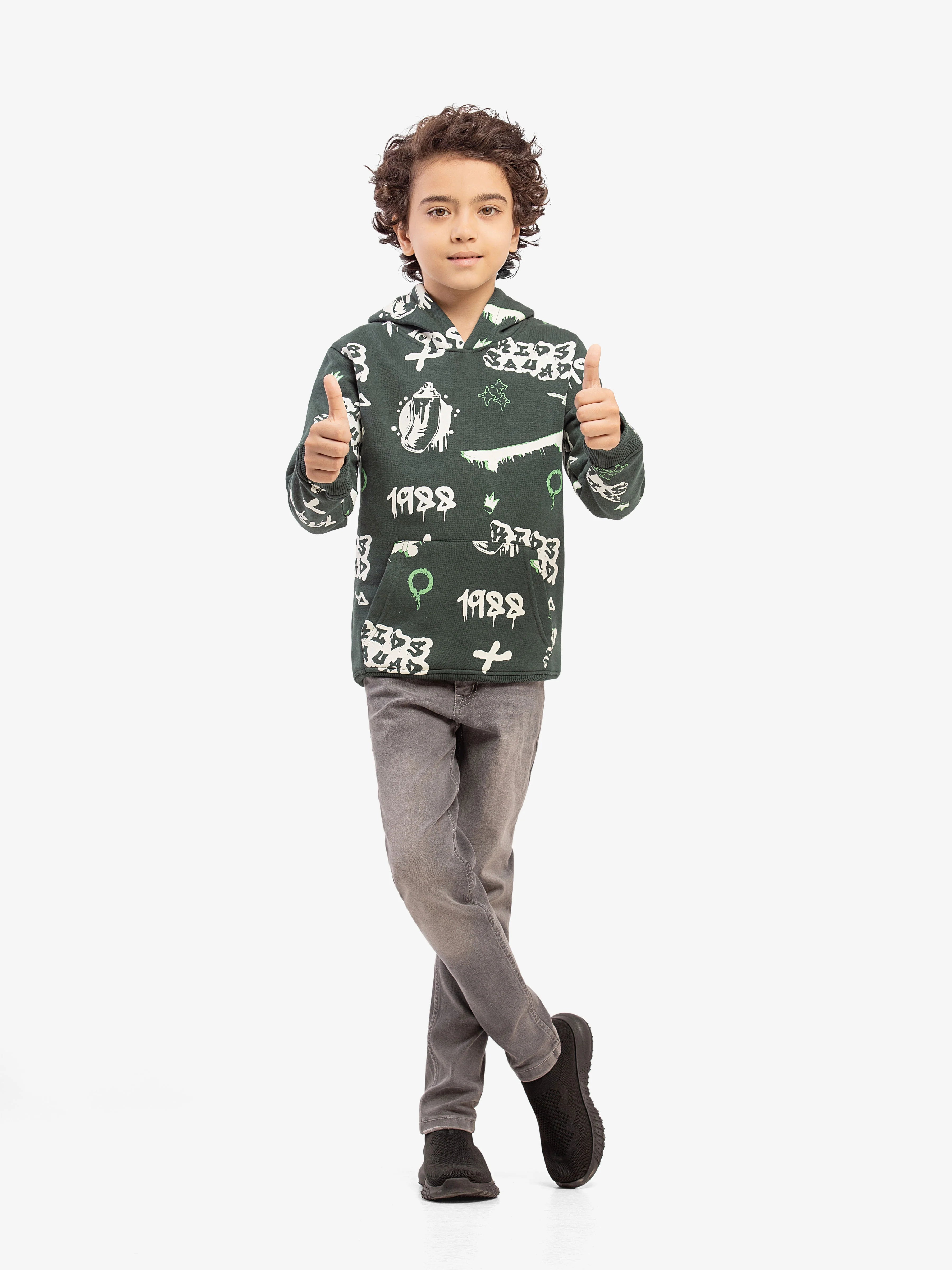 Boy's Dark Green Hoodie