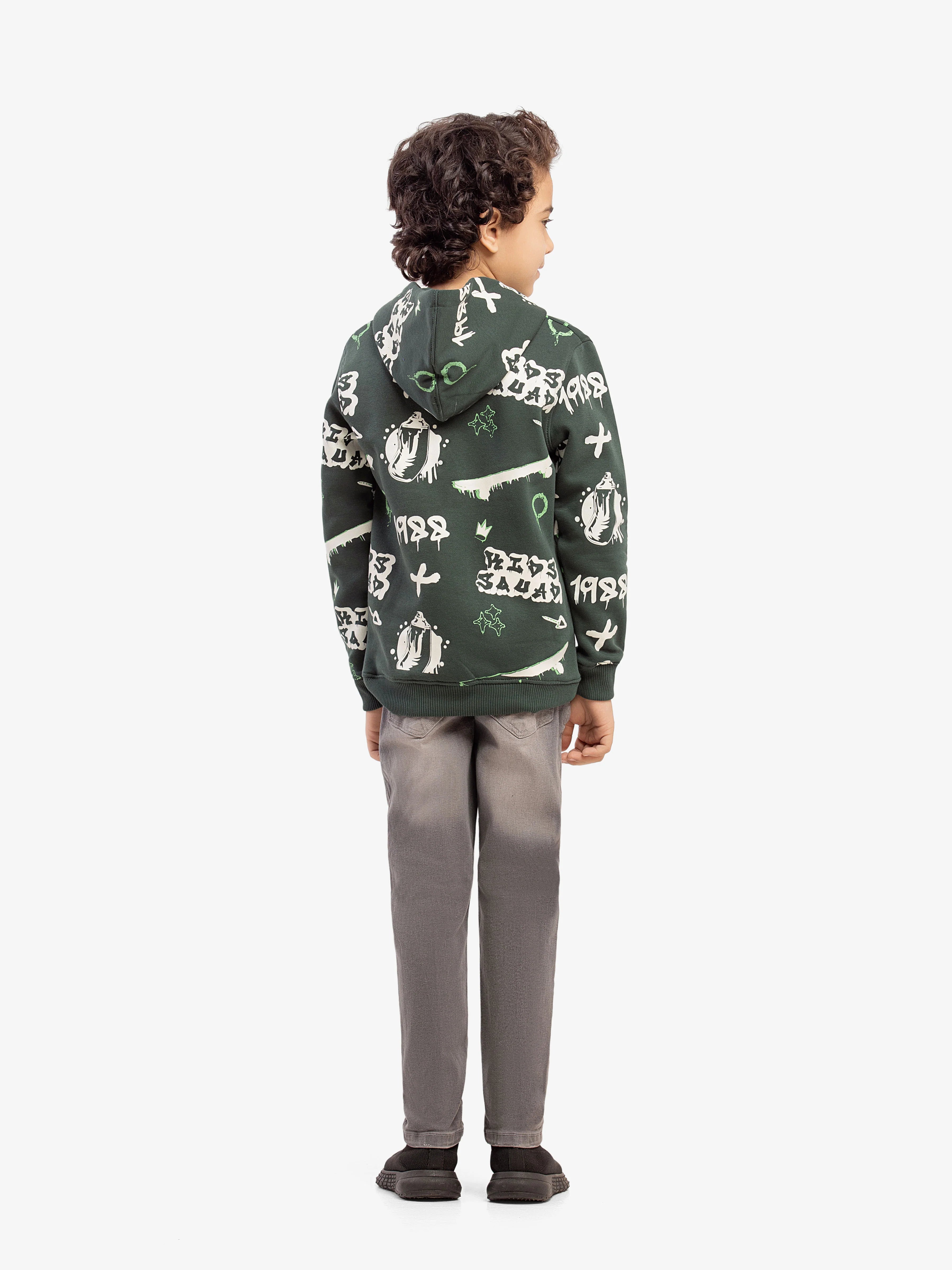 Boy's Dark Green Hoodie
