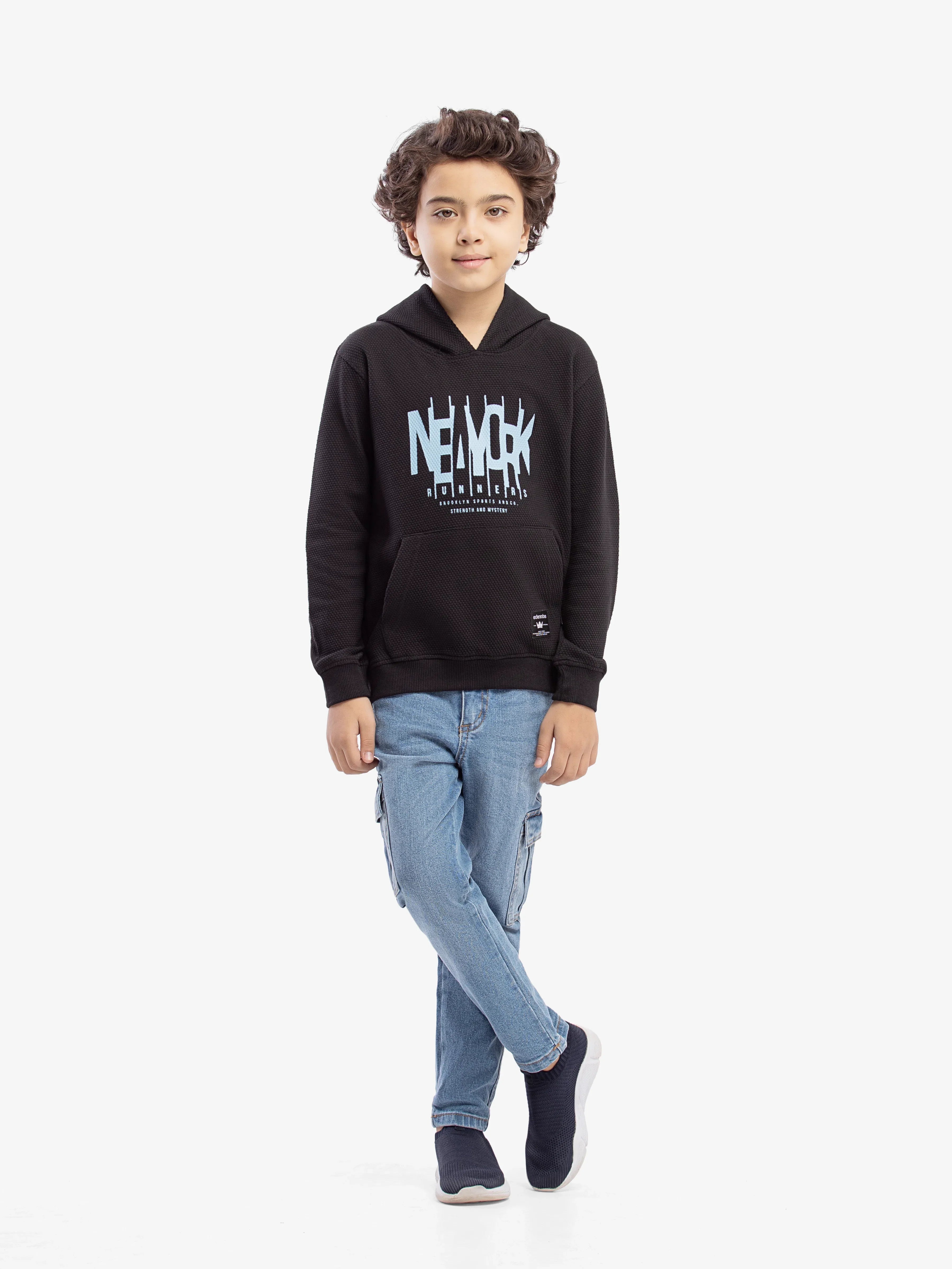 URB Boy's Black Hoodie