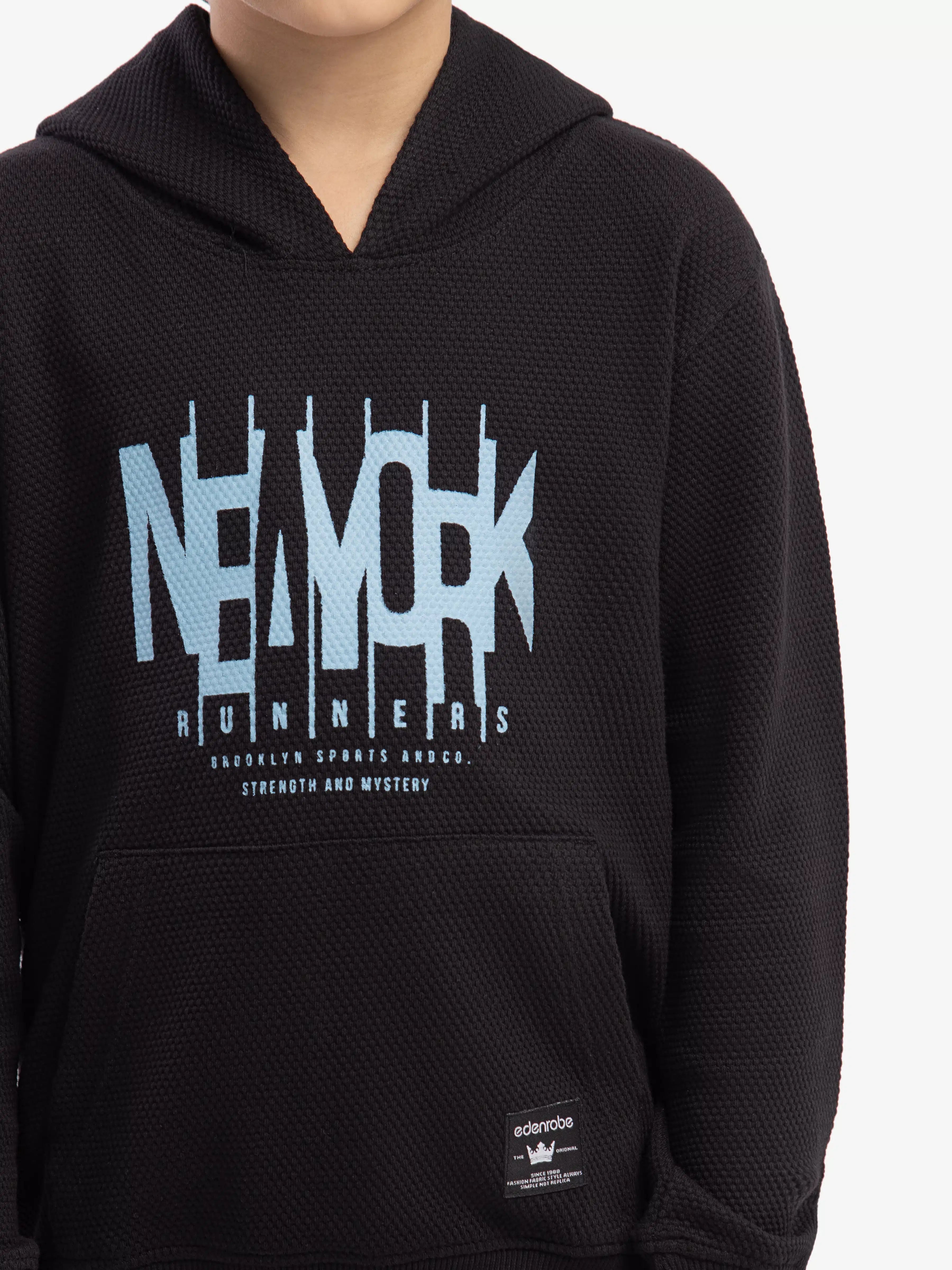 URB Boy's Black Hoodie