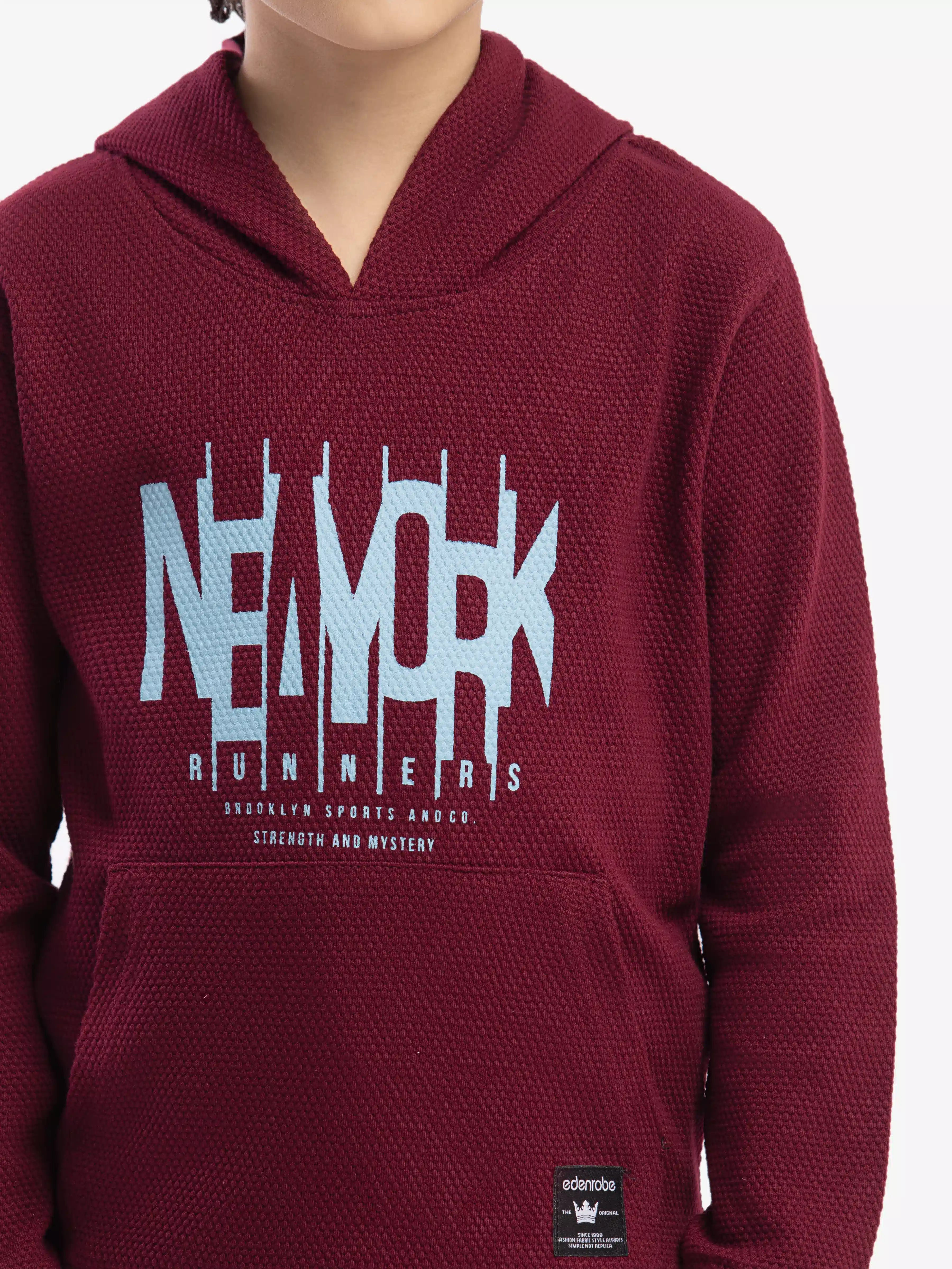 URB Boy's Maroon Hoodie