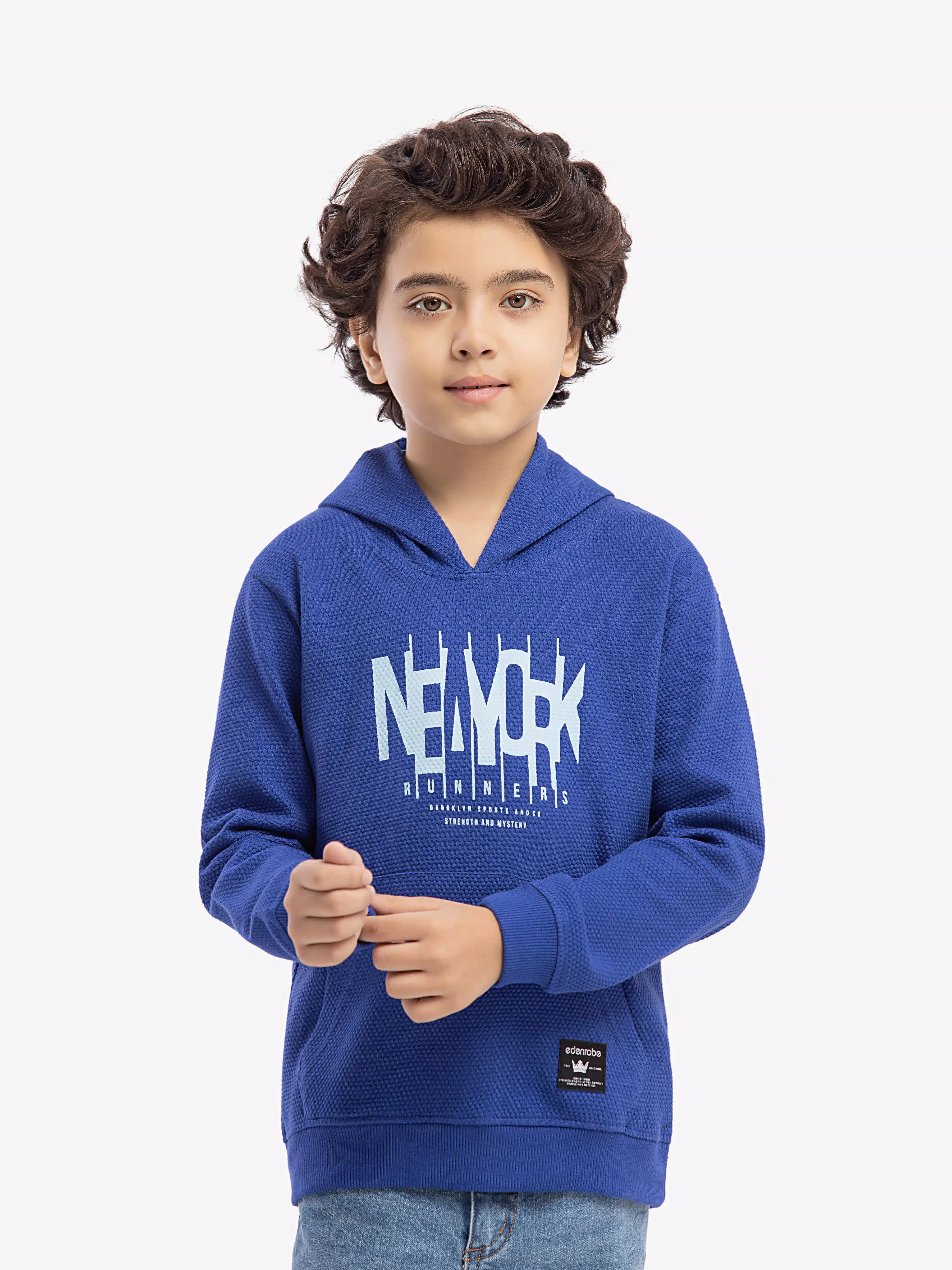 URB Boy's Electric Blue Hoodie