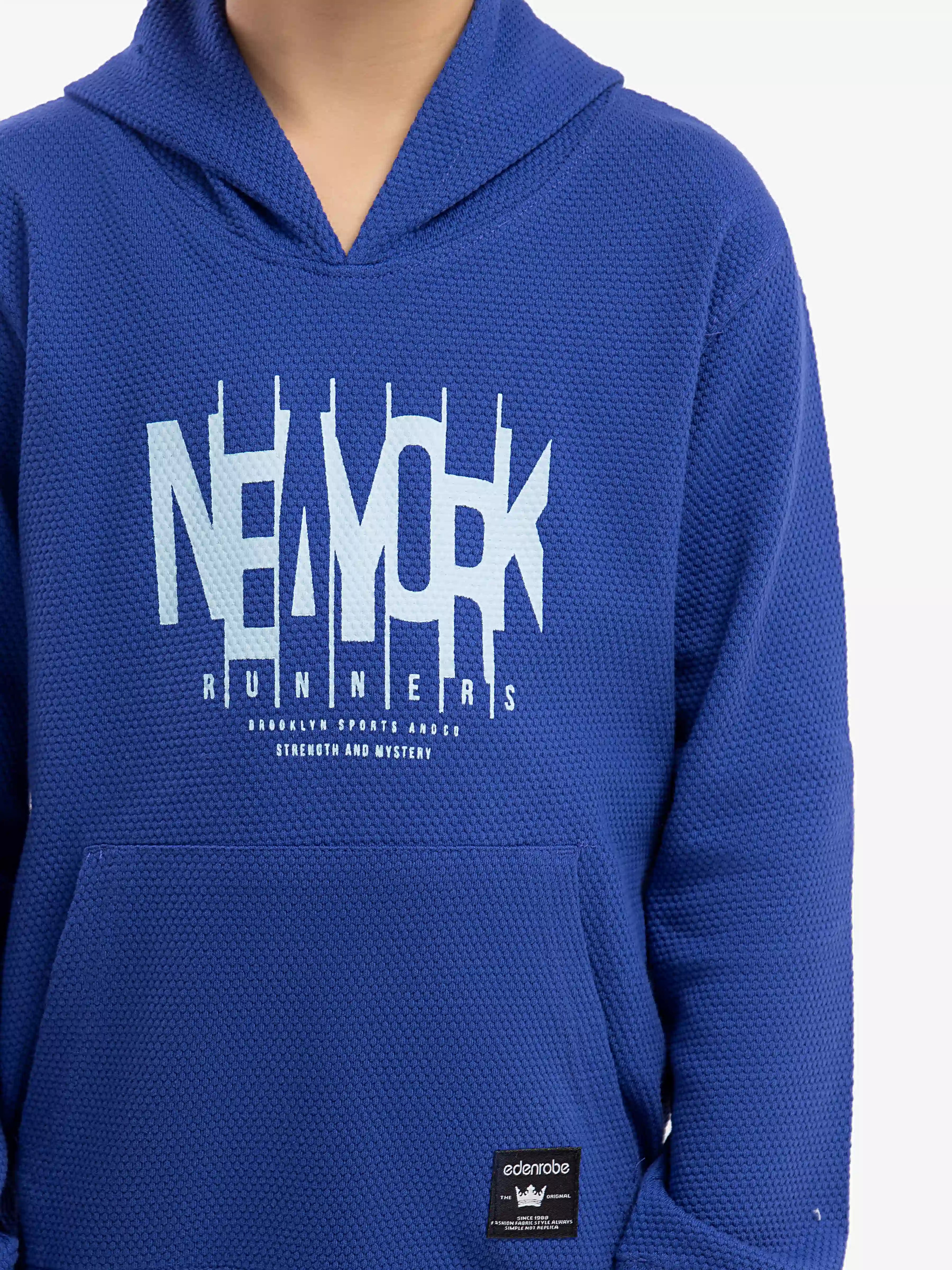URB Boy's Electric Blue Hoodie