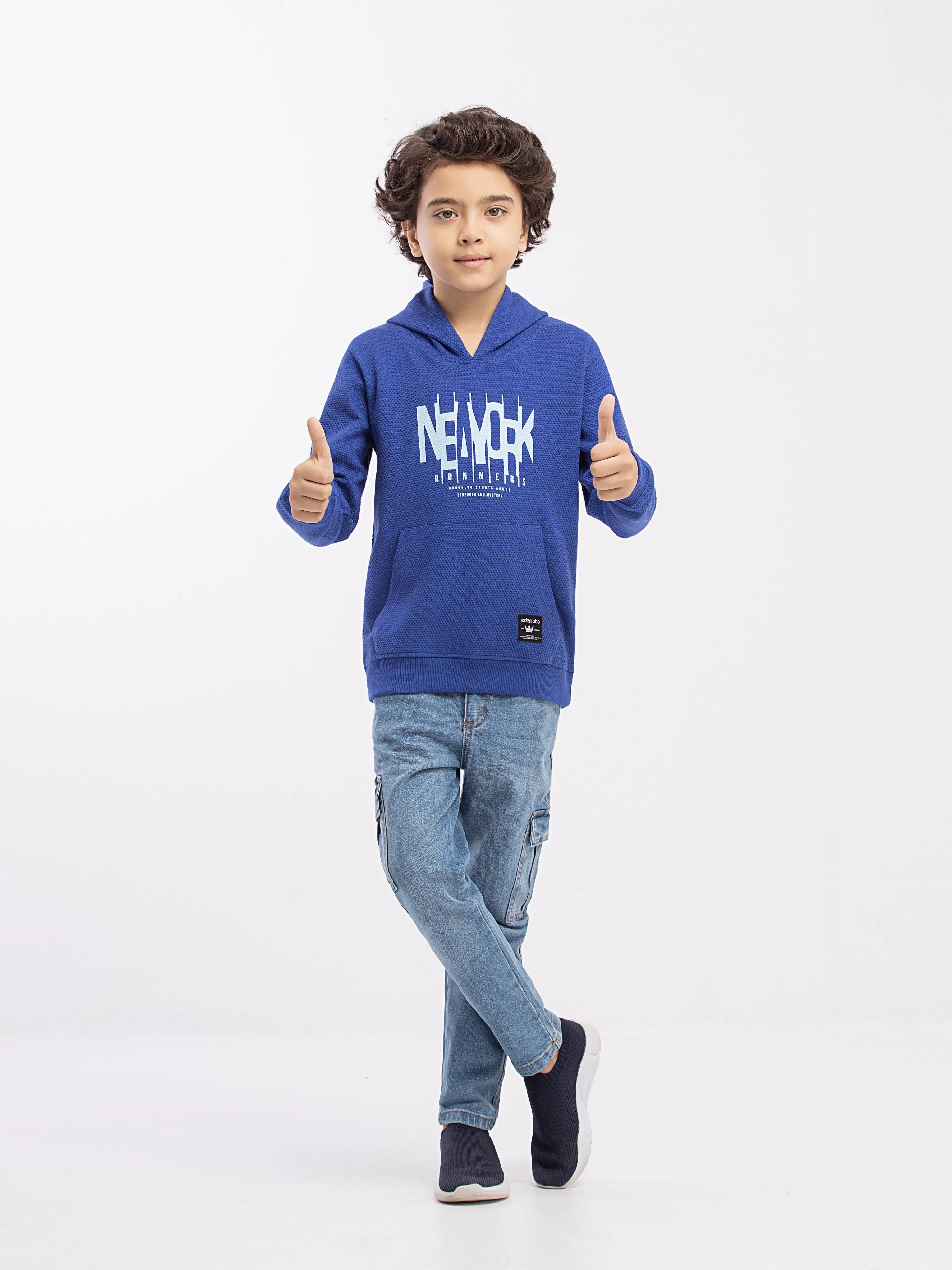 URB Boy's Electric Blue Hoodie