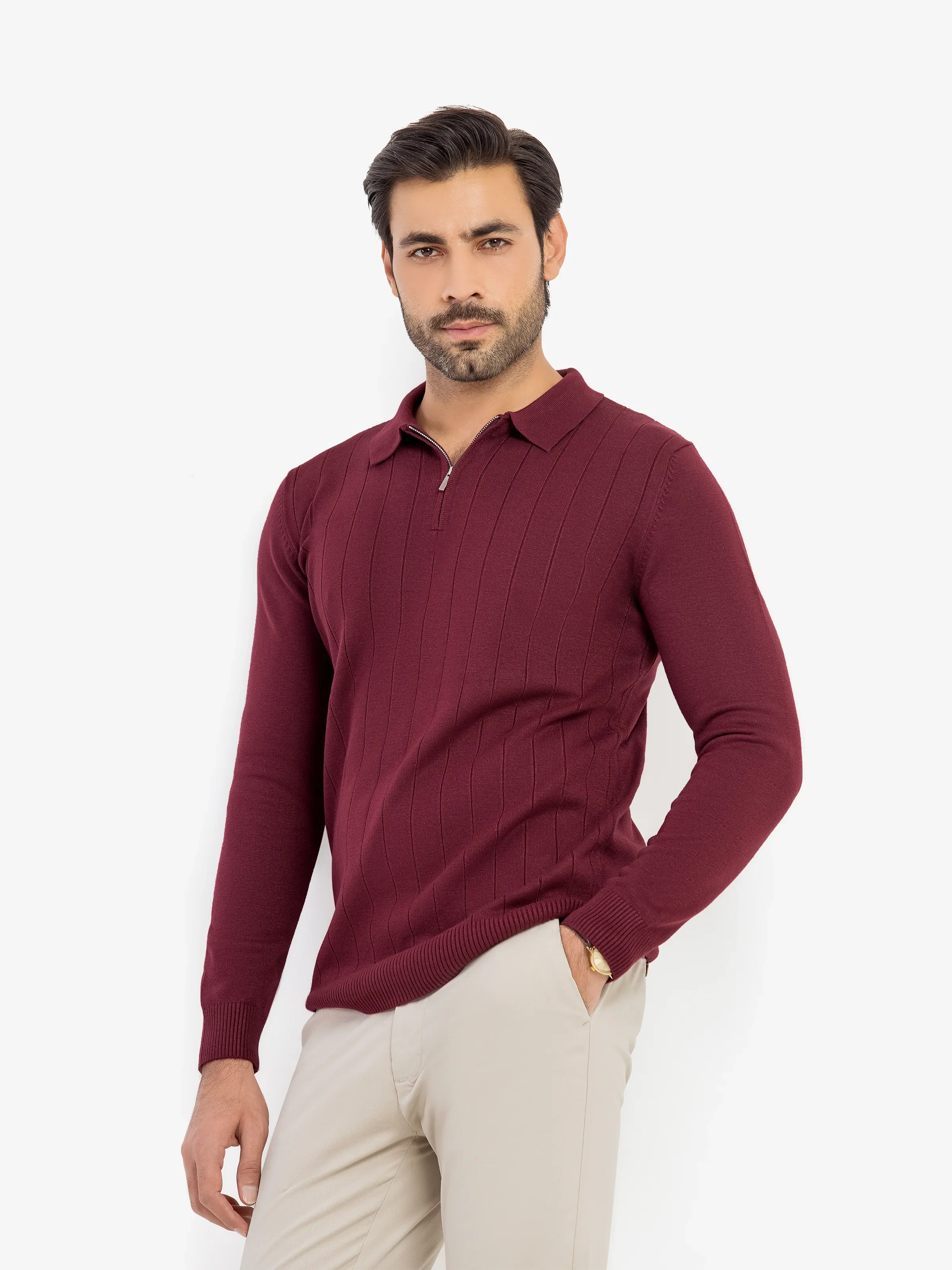 URB Men's Wine Sweater