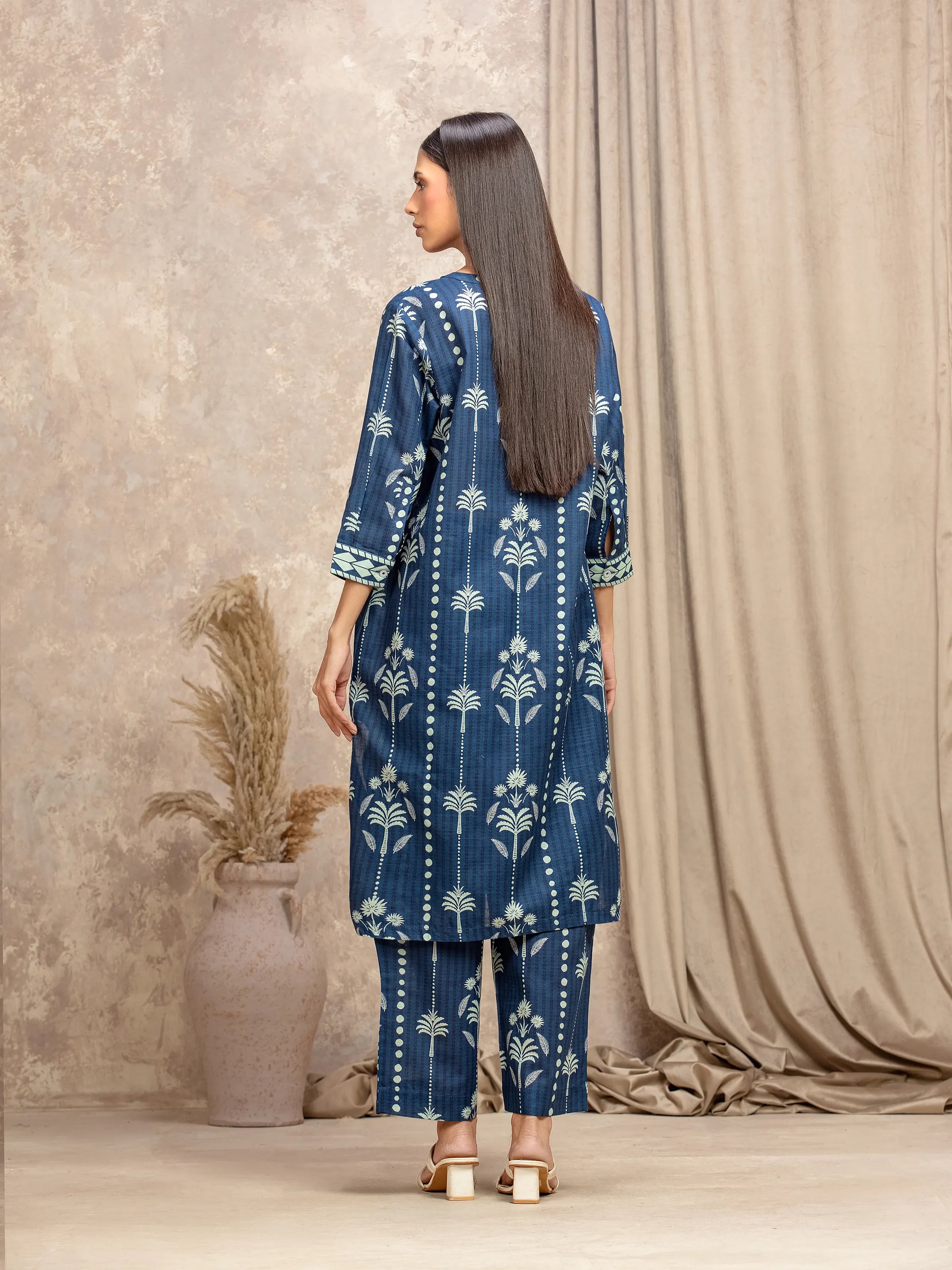 URB Pret 2Pc Printed Khaddar Shirt Trouser