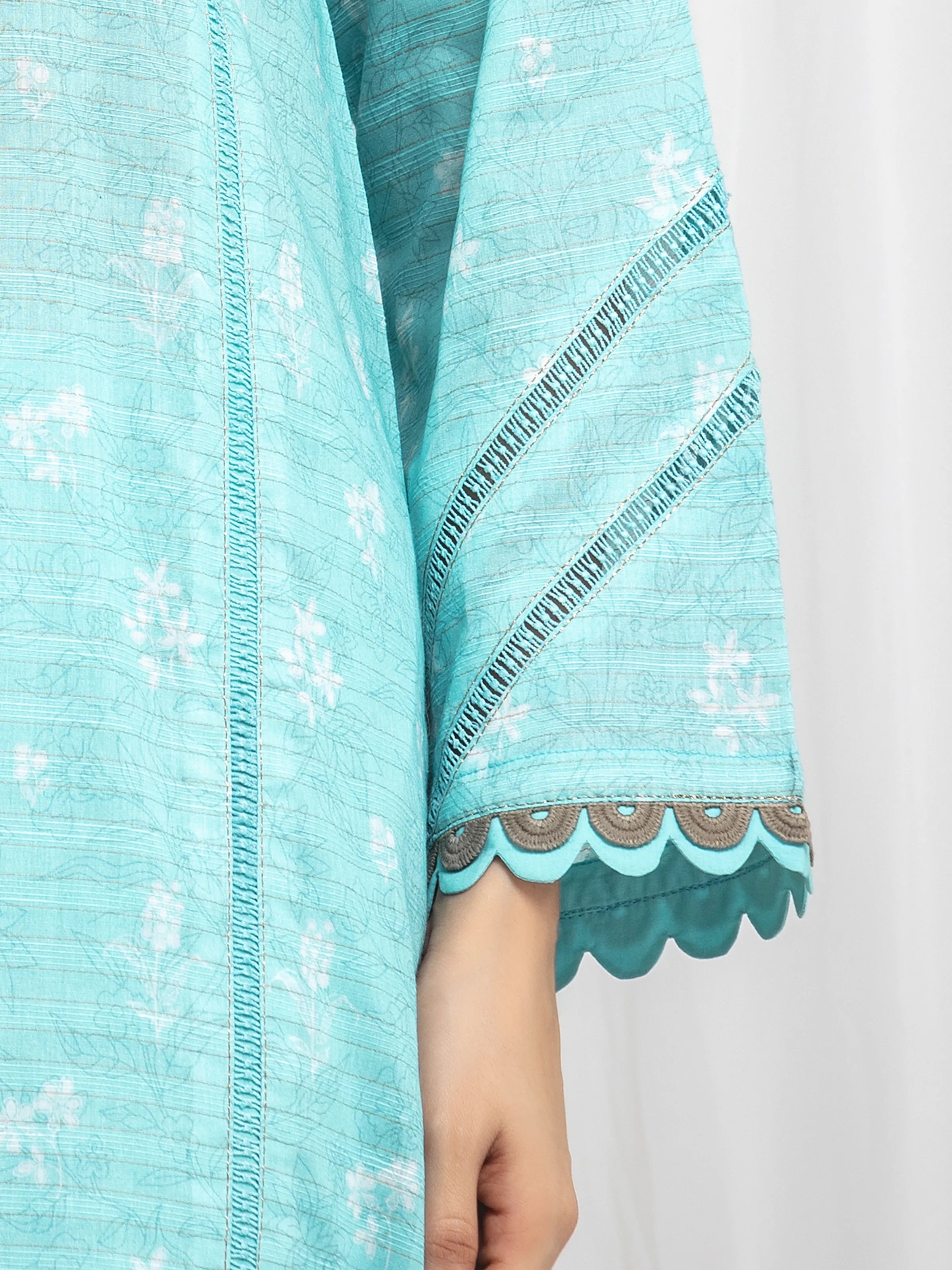 URB Unstitched Printed Zari Lawn Suit