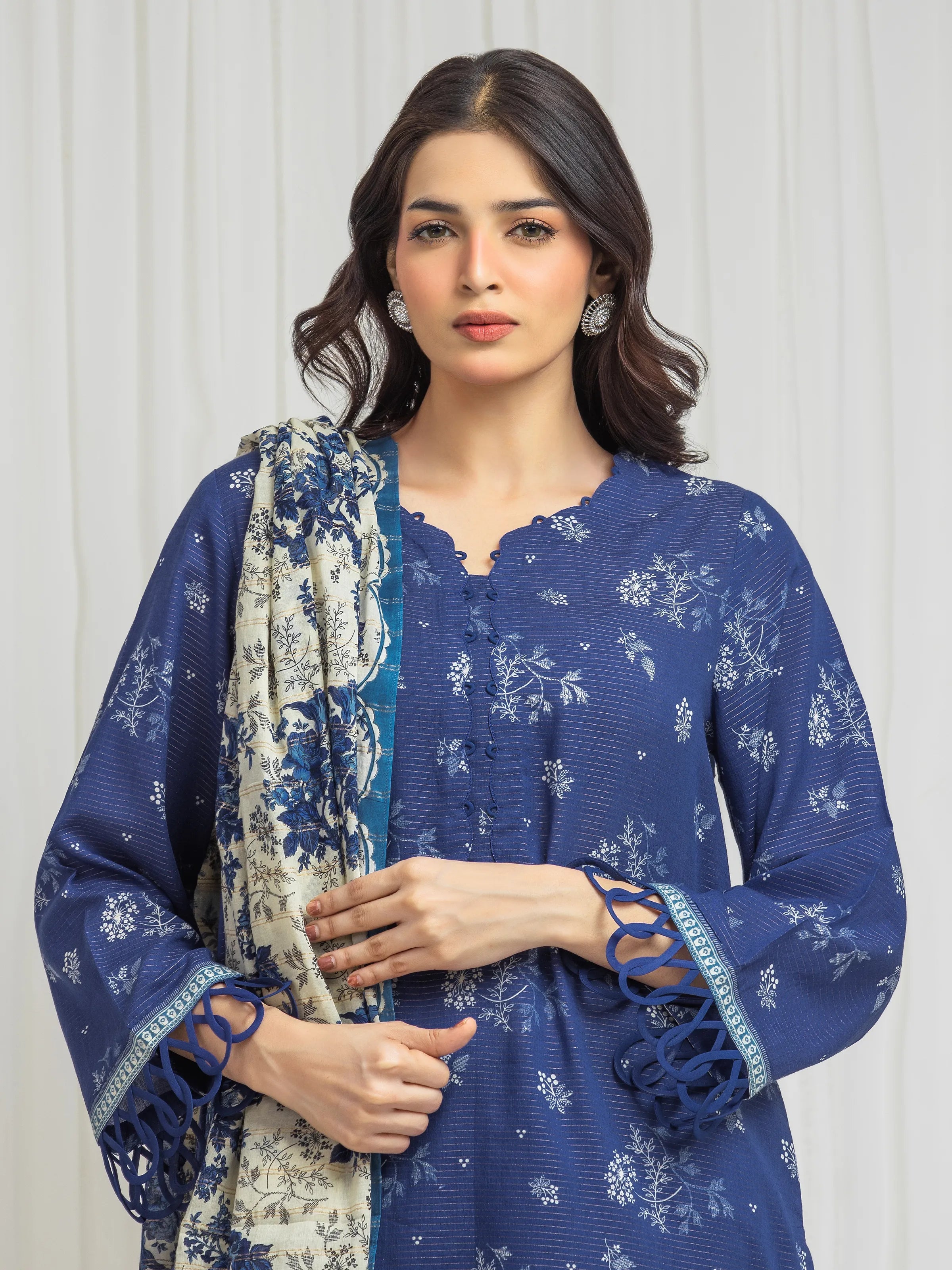 URB Unstitched Printed Zari Lawn Suit