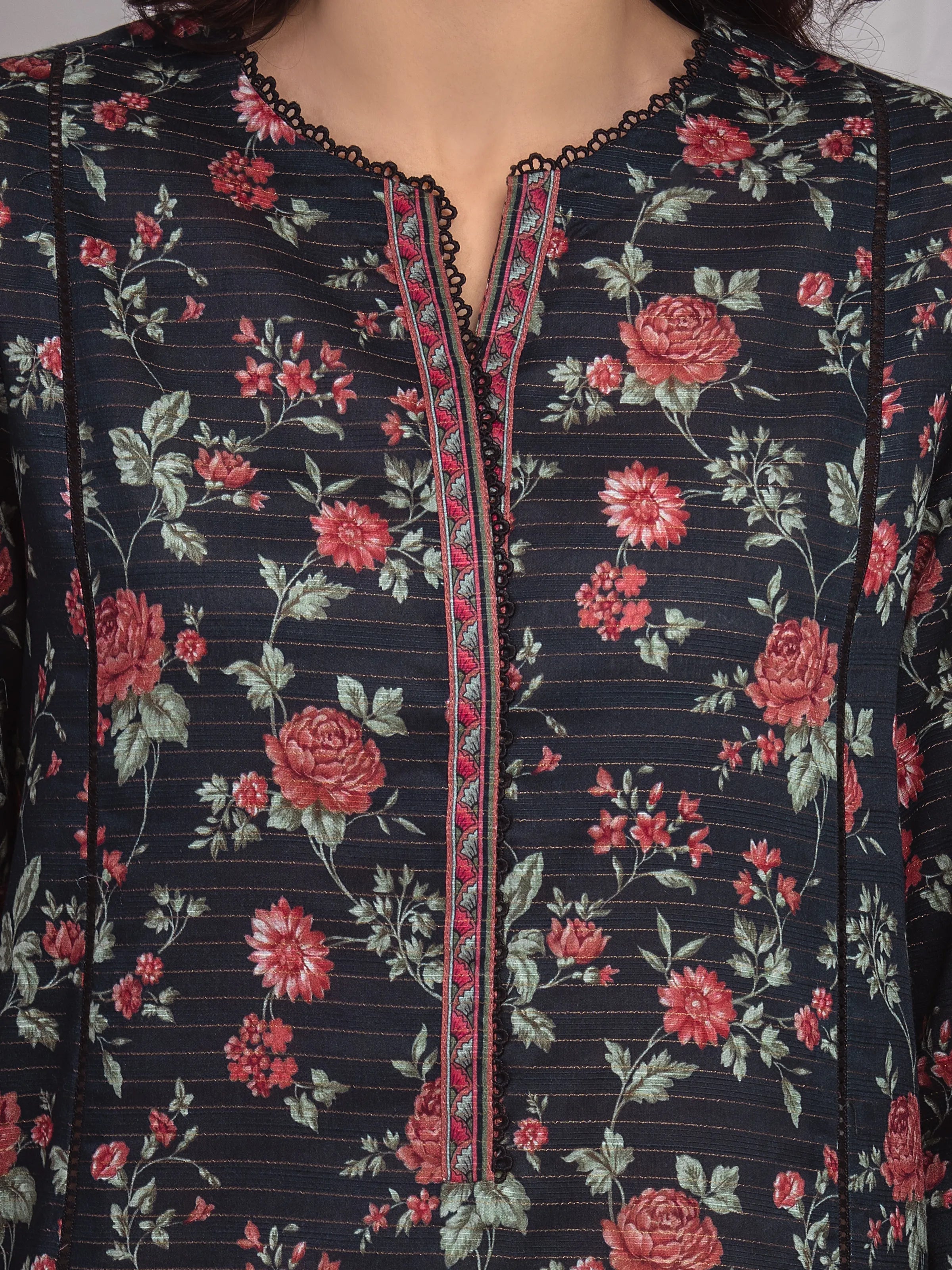 URB Unstitched Printed Zari Lawn Suit