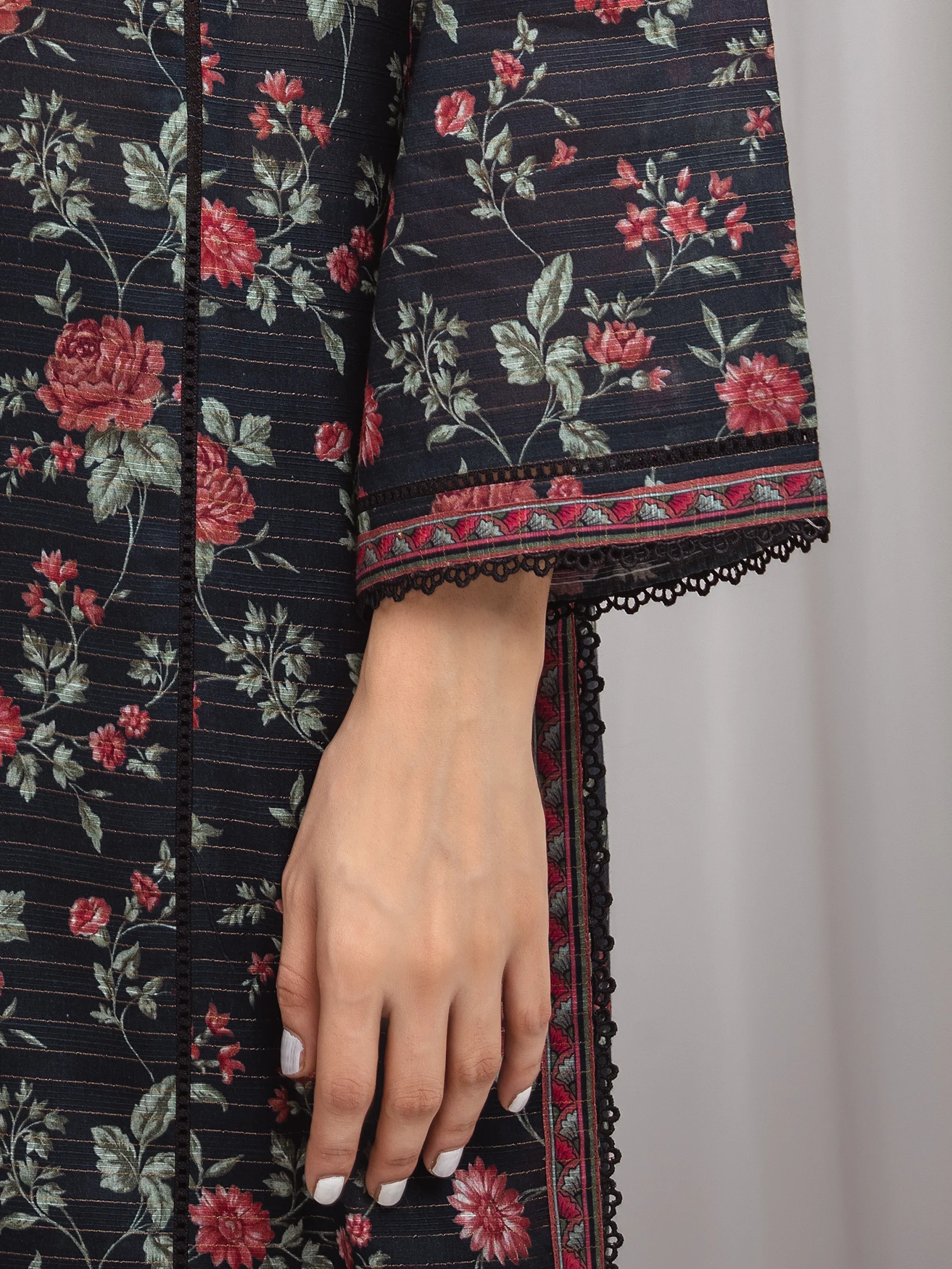 URB Unstitched Printed Zari Lawn Suit