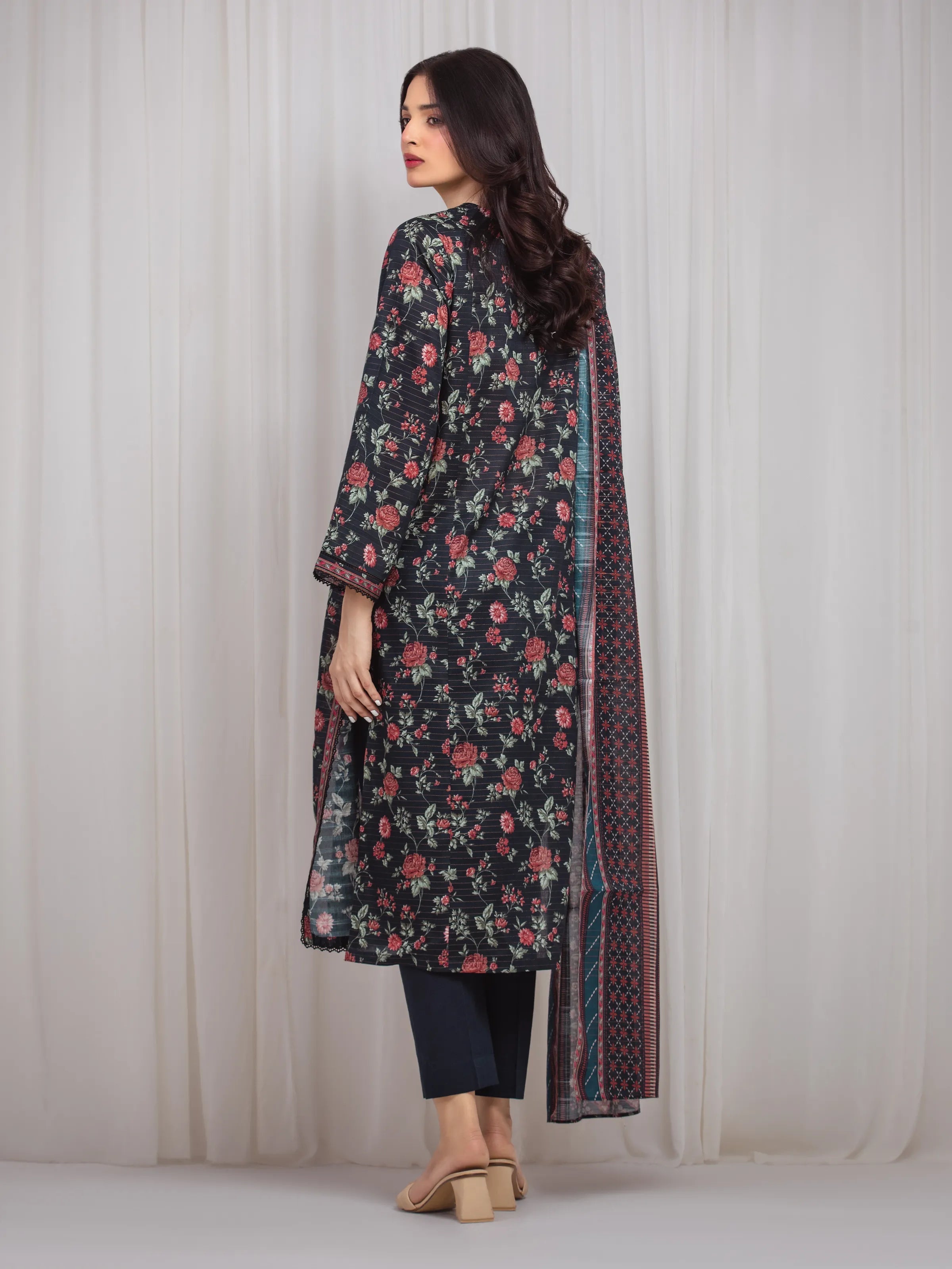 URB Unstitched Printed Zari Lawn Suit