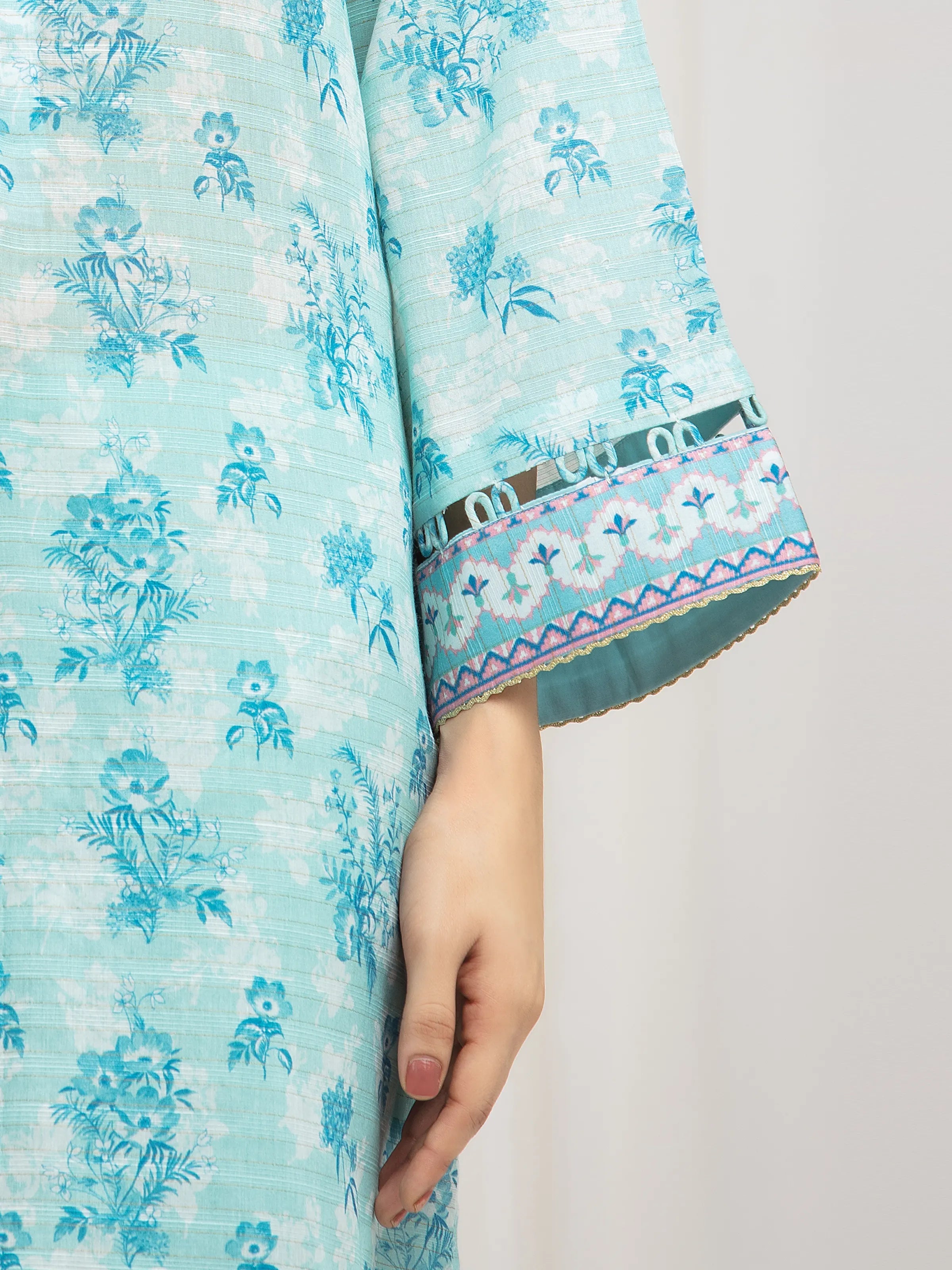 URB Unstitched Printed Zari Lawn Suit