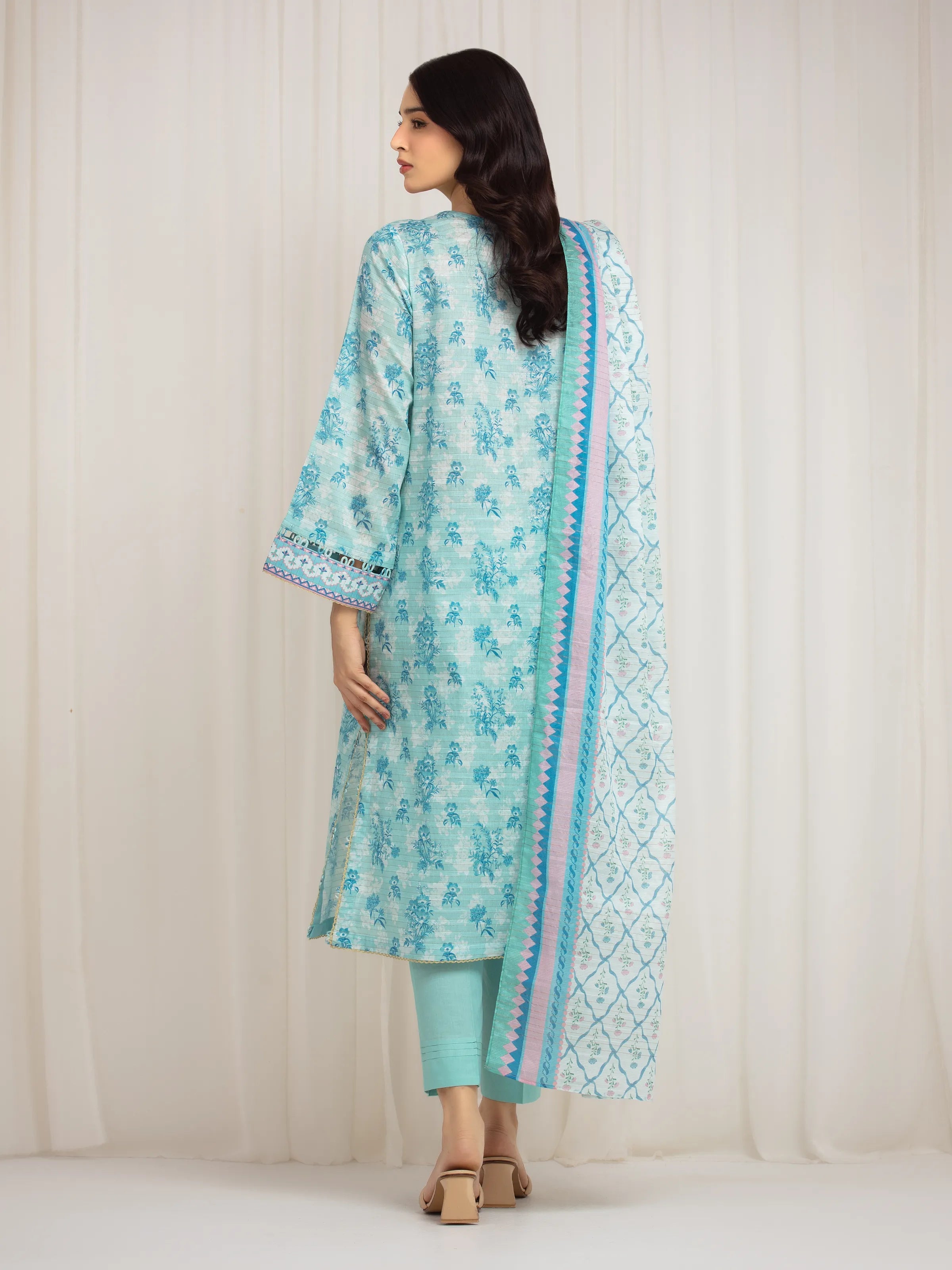 URB Unstitched Printed Zari Lawn Suit