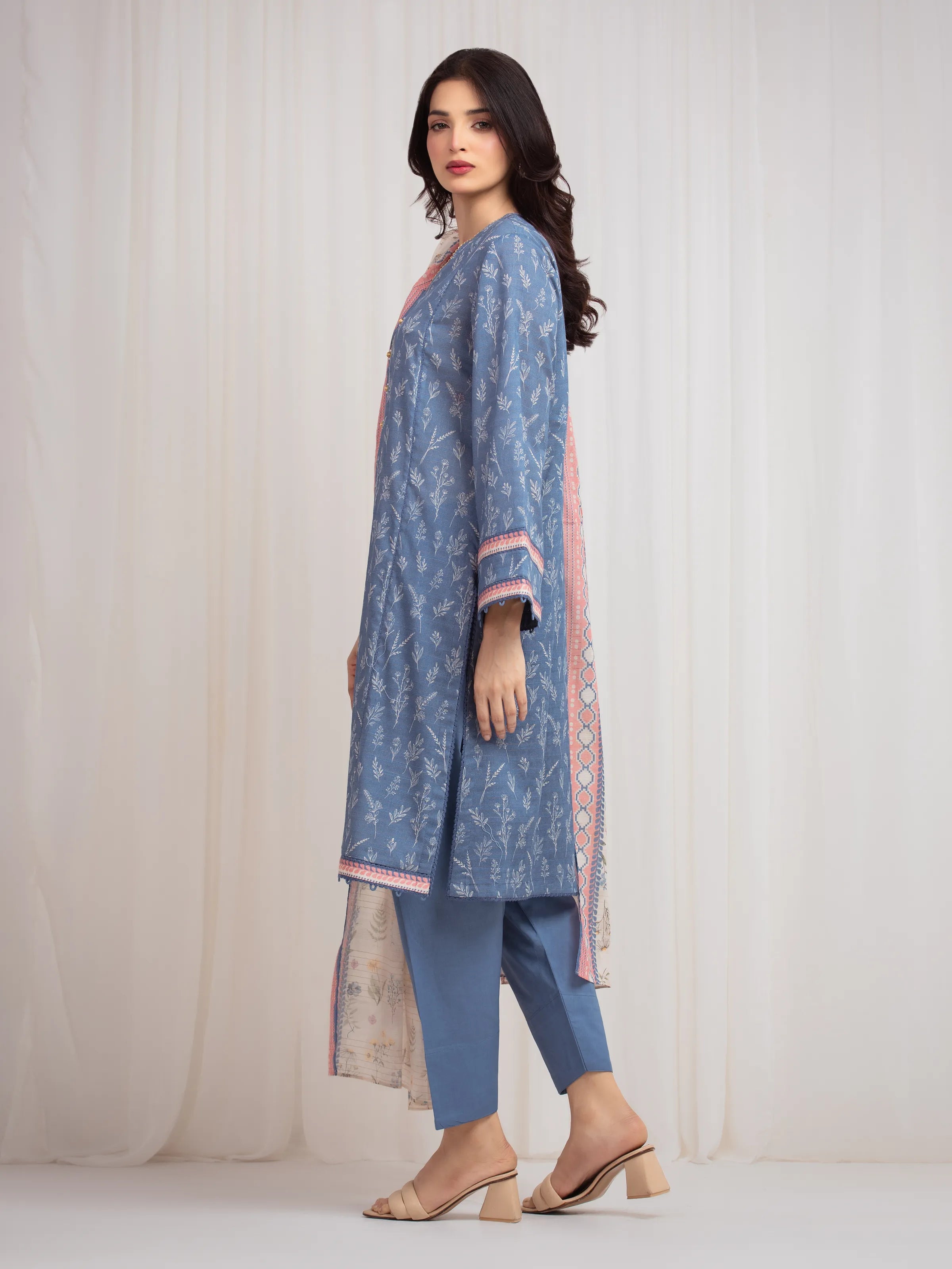 URB Unstitched Printed Zari Lawn Suit
